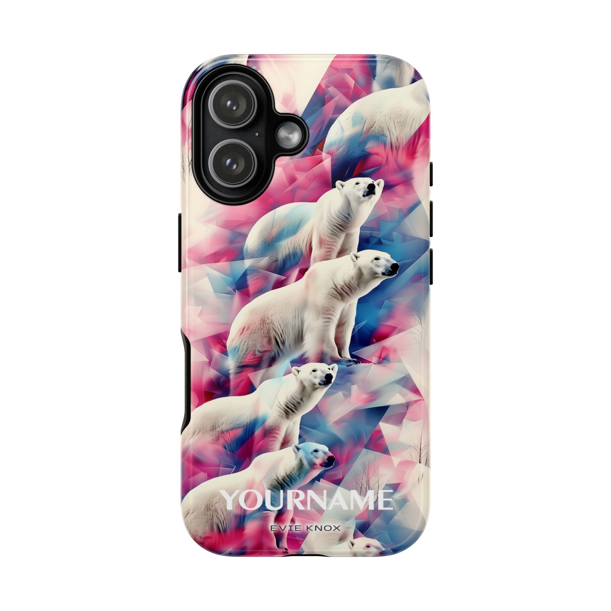 Polar Bear Prism Phone Case — Personalized Tough Case