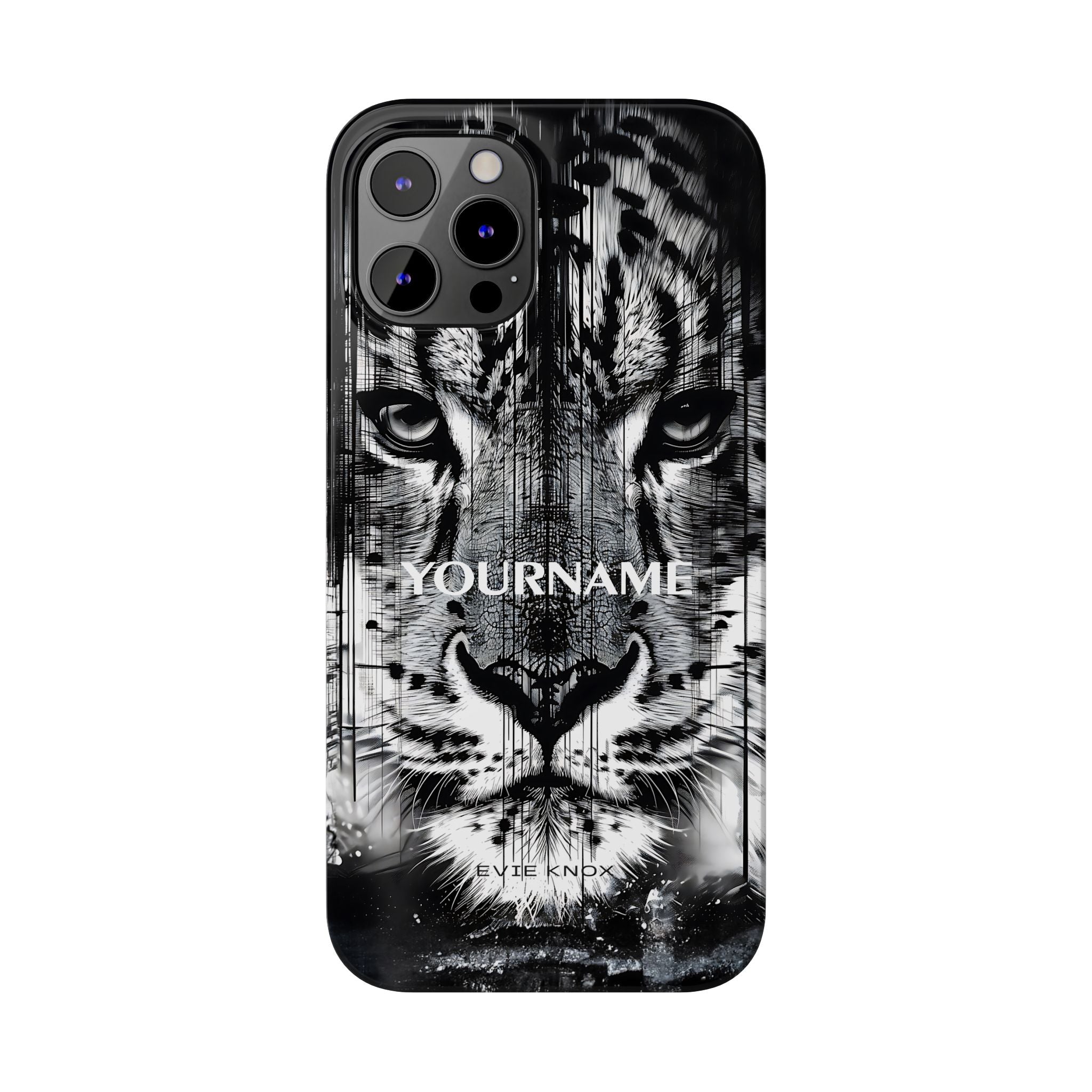 Siberian Tiger Face Slim iPhone Case — Black & White Protective Case