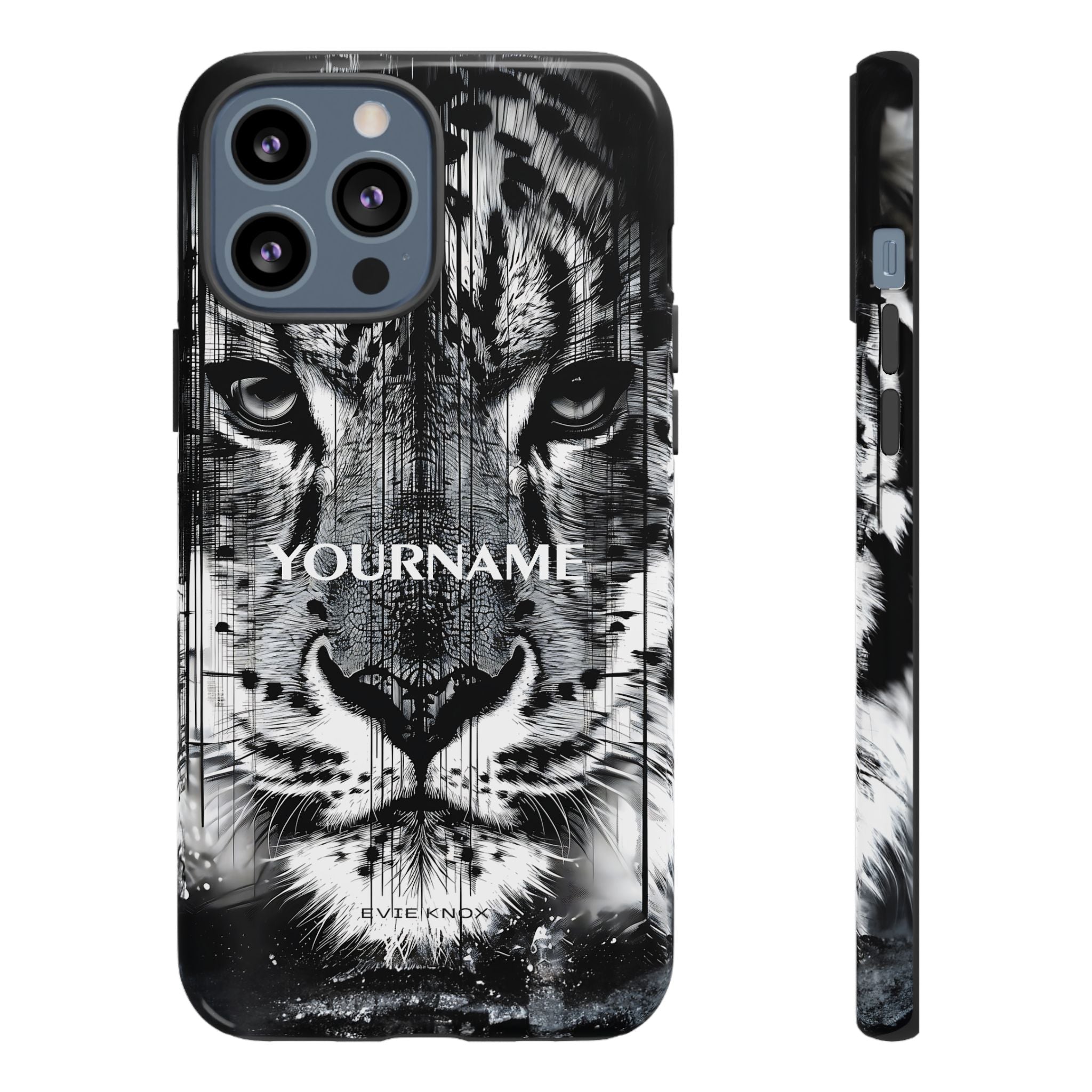 Siberian Tiger Face Tough iPhone Case — Black & White Protective Case