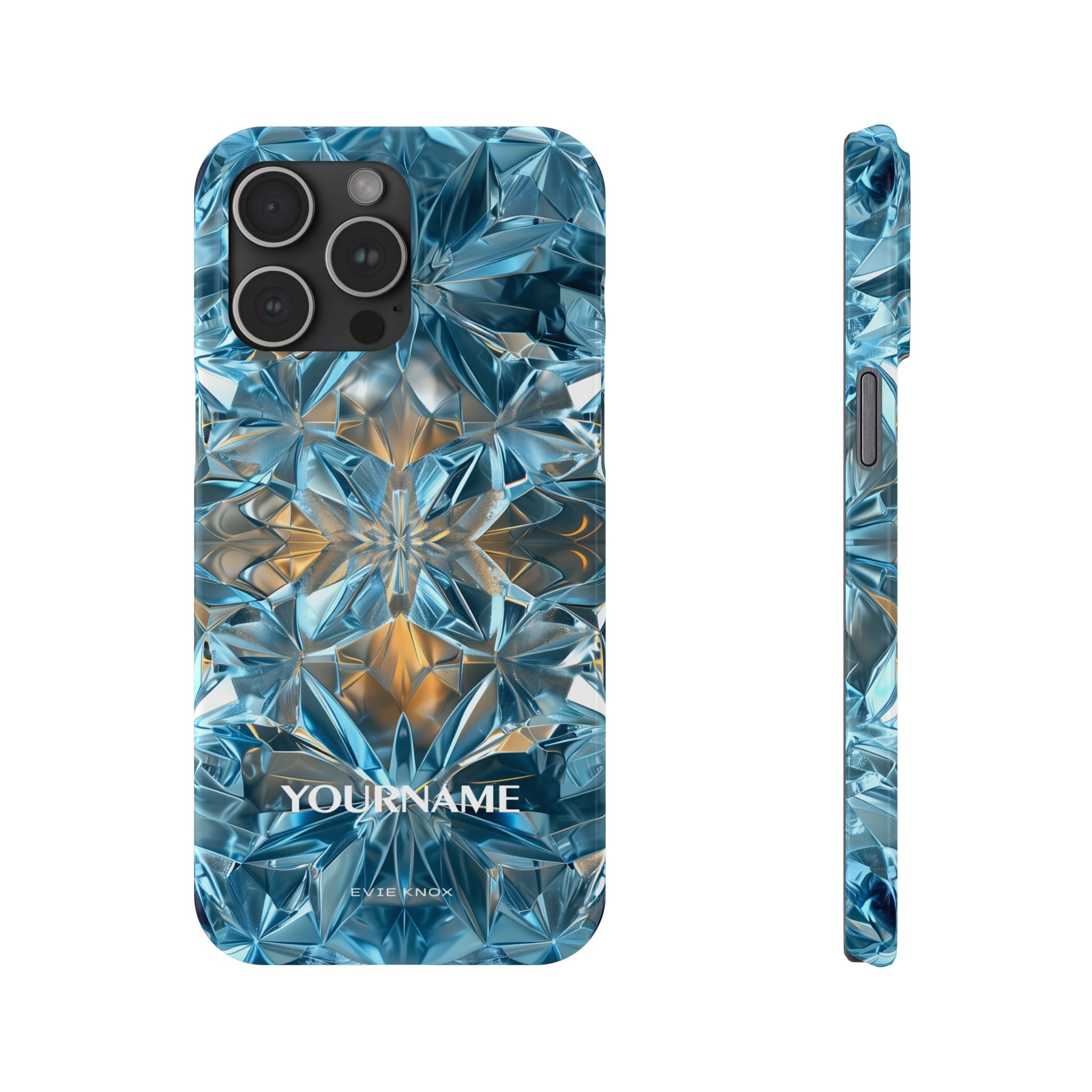 Blue Crystal Kaleidoscope Phone Case — Slim Protective iPhone Cover