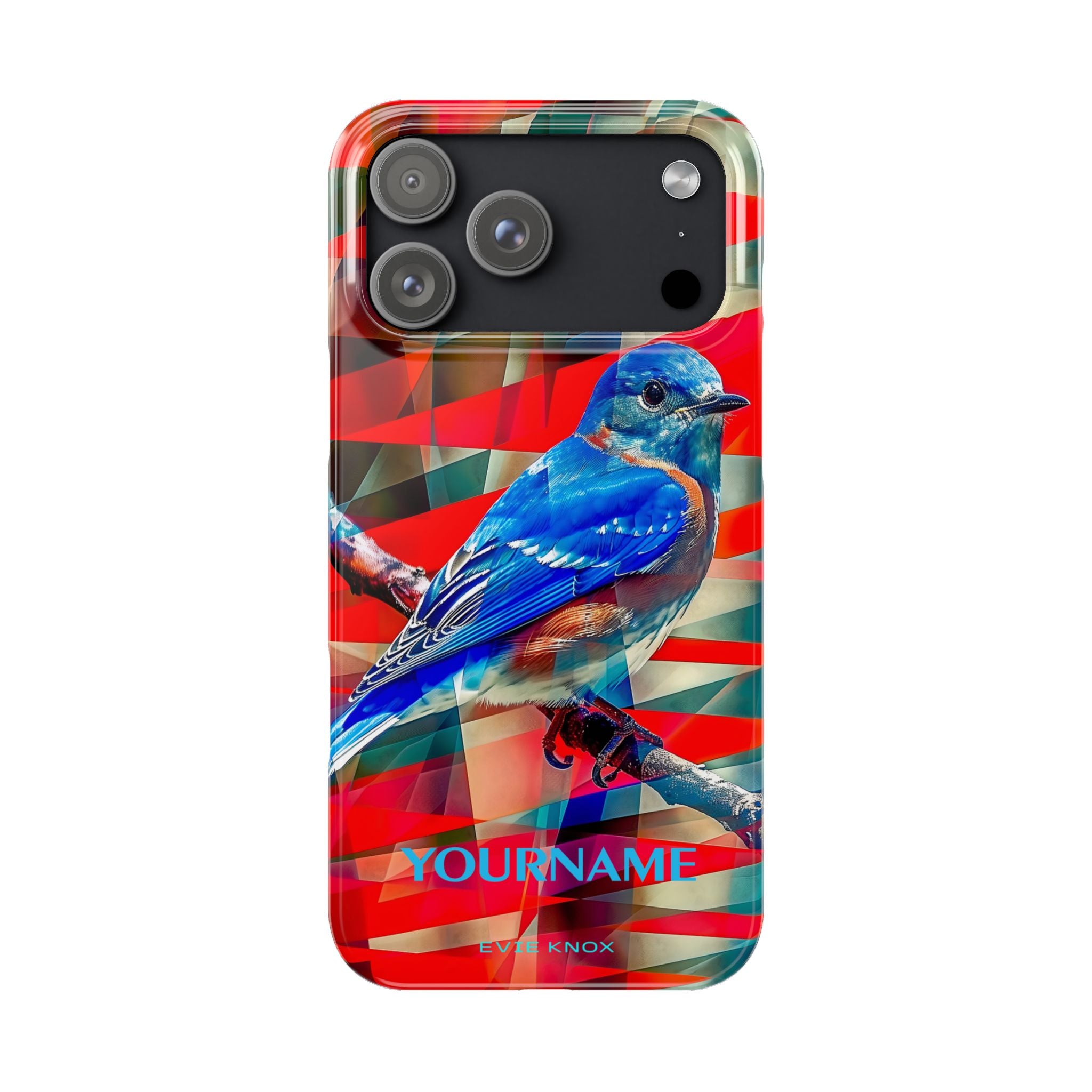 Bluebird Slim Phone Case — Vibrant Geometric Nature Design