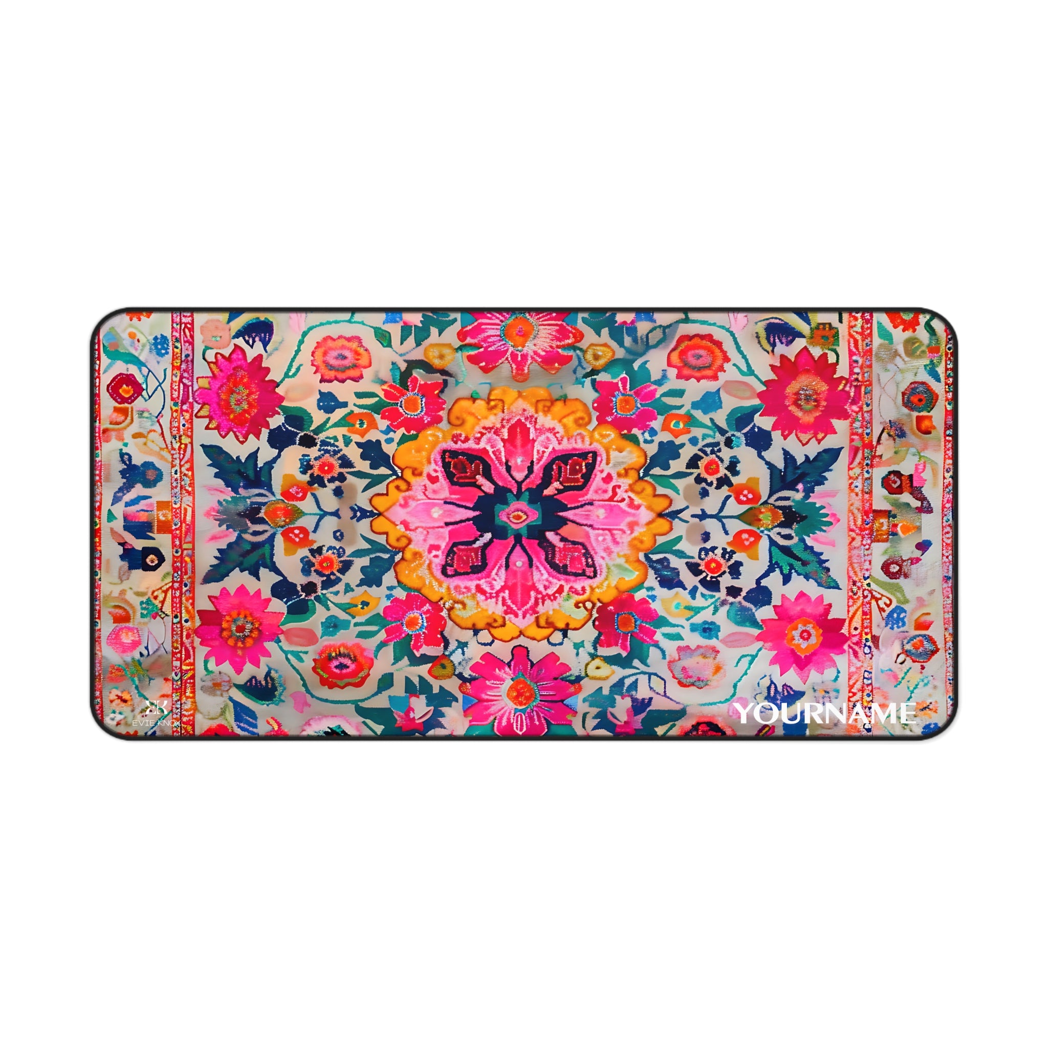 Magic Carpet Floral Desk Mat — Vibrant Boho Mouse Pad for Home Office
