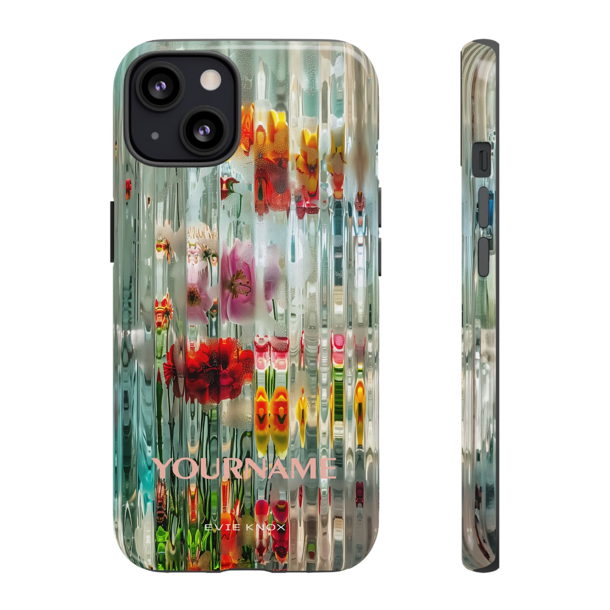 Abstract Floral Tough iPhone Case — Colorful Waterglass Pattern, Protective iPhone Cover