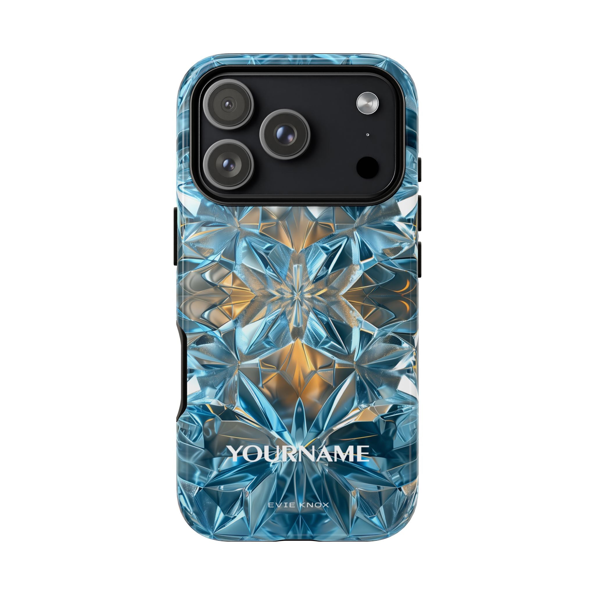 Blue Crystal Kaleidoscope Phone Case — Tough Protective iPhone Cover