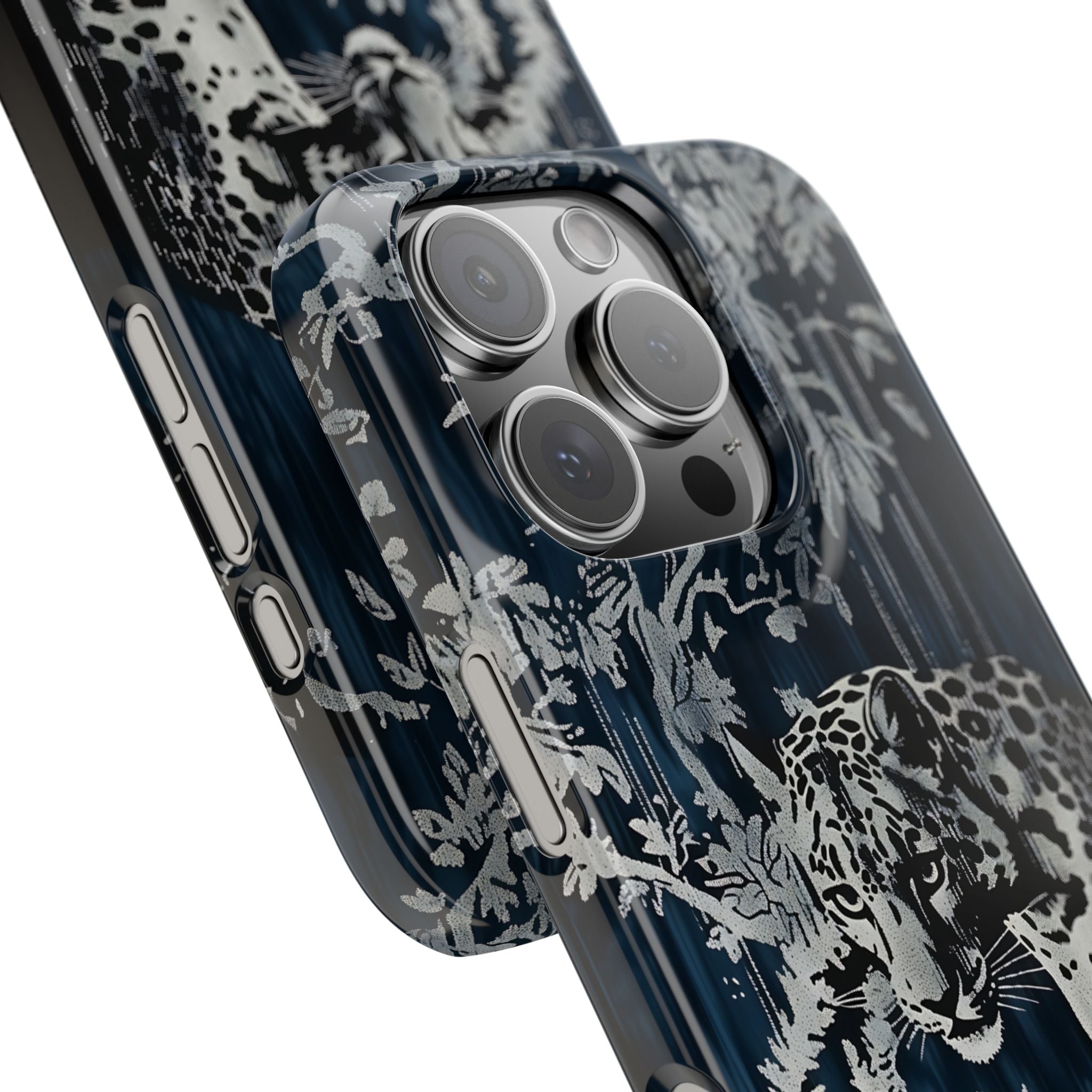 Indigo Leopard Slim Phone Case — Night Jungle Panther Design
