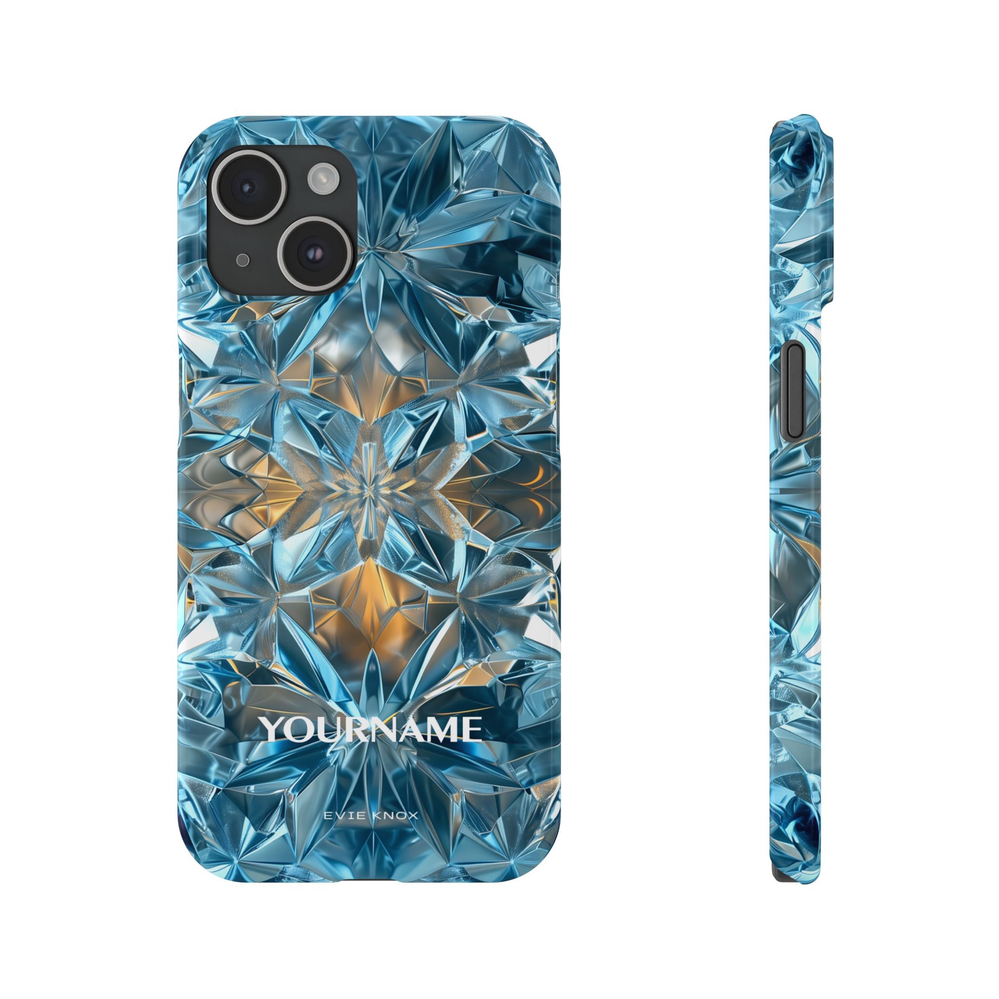 Blue Crystal Kaleidoscope Phone Case — Slim Protective iPhone Cover