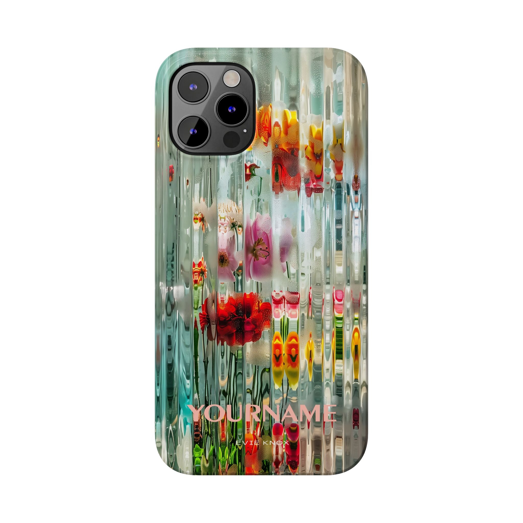 Abstract Floral Slim iPhone Case — Colorful Waterglass Pattern, Protective iPhone Cover