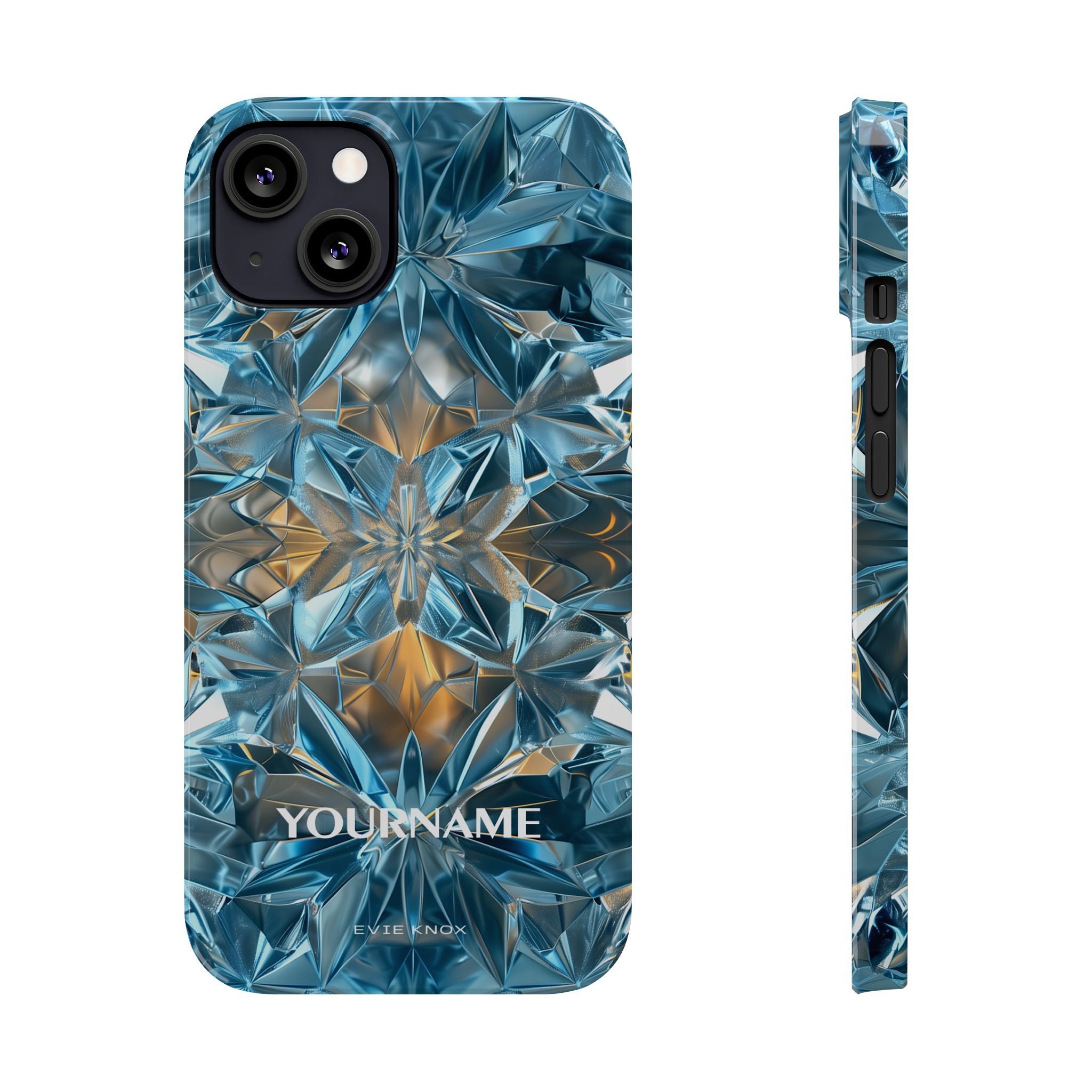 Blue Crystal Kaleidoscope Phone Case — Slim Protective iPhone Cover