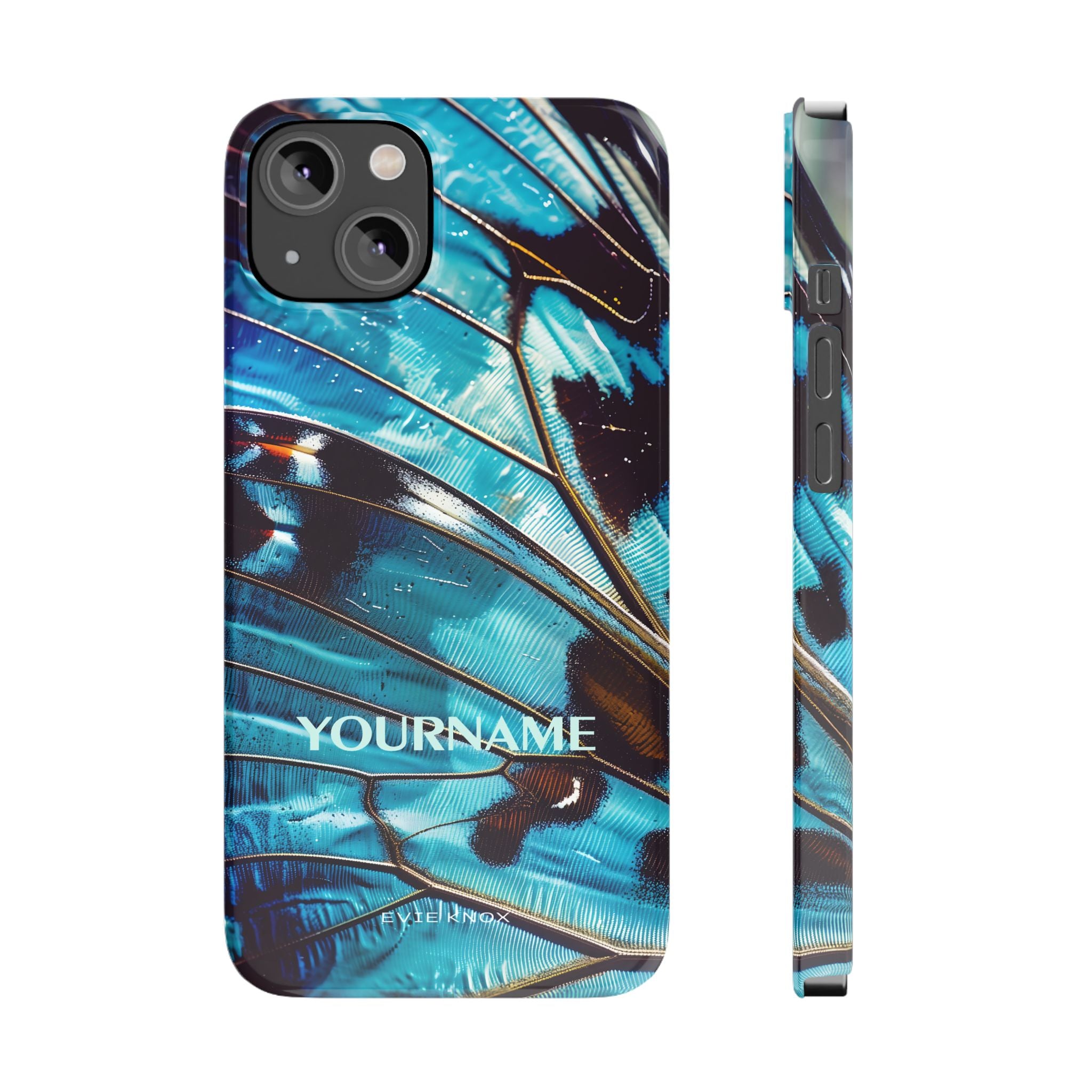 Blue Morpho Butterfly Wing Slim Phone Case