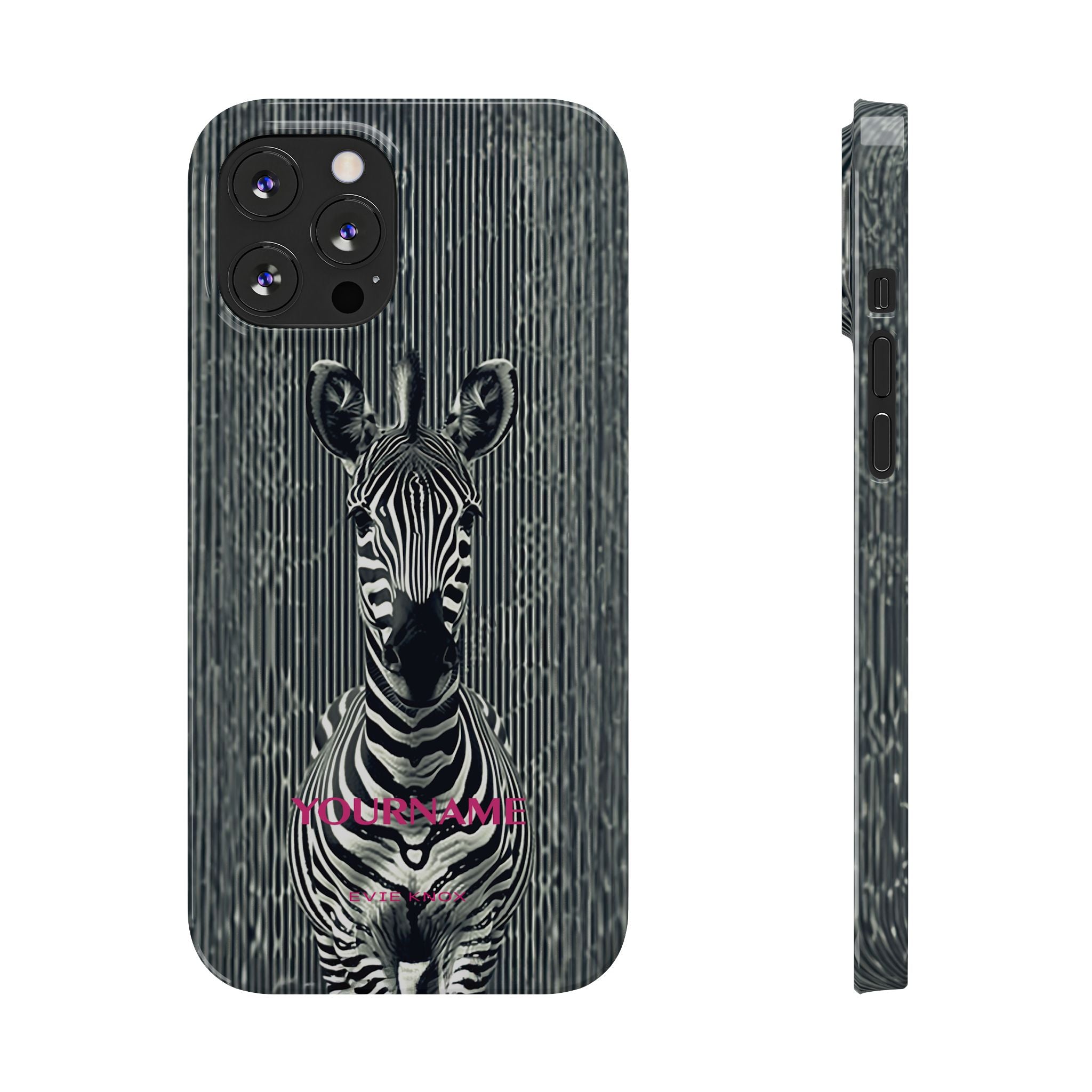 Zebra Stripe Slim Phone Case — Personalizable Safari Art