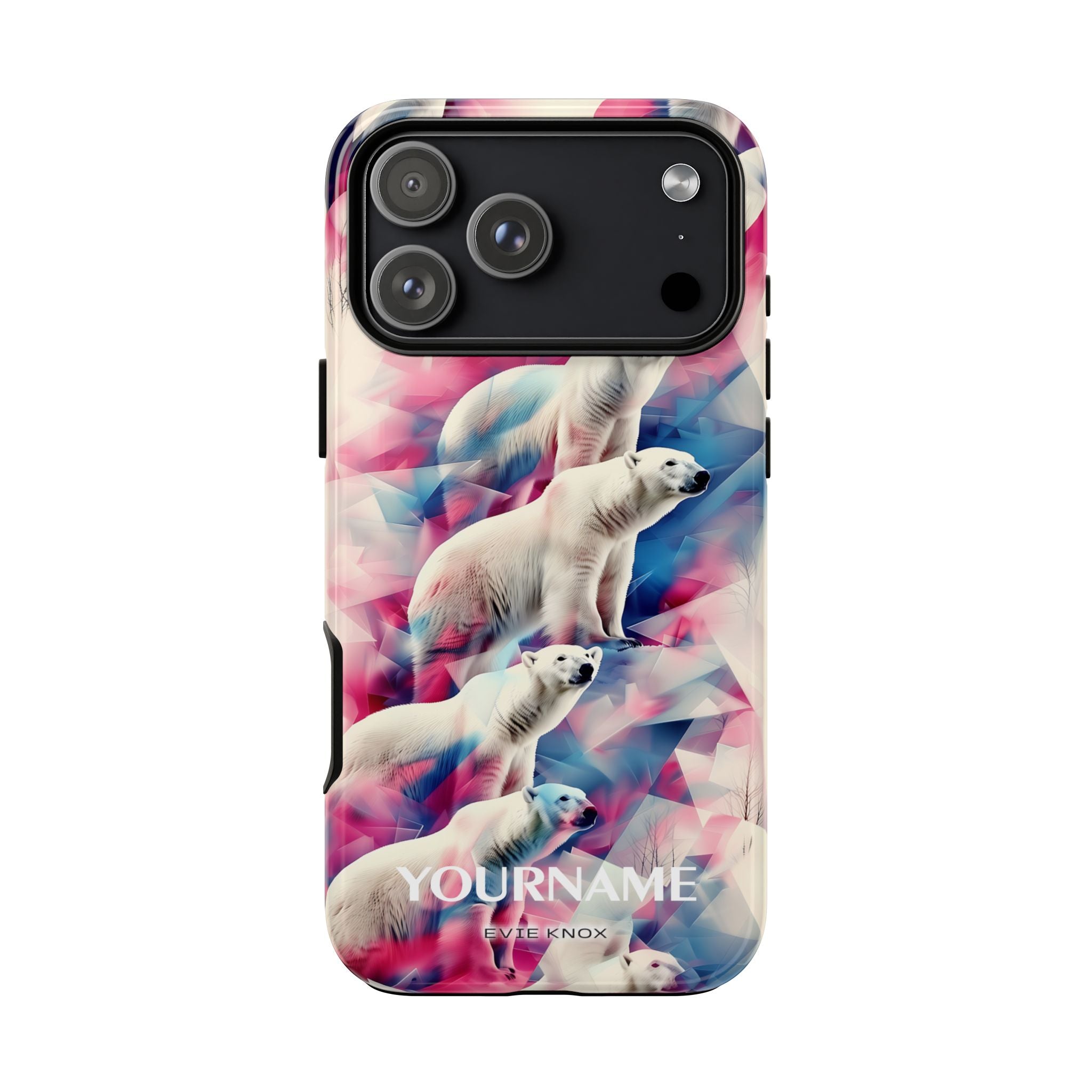 Polar Bear Prism Phone Case — Personalized Tough Case