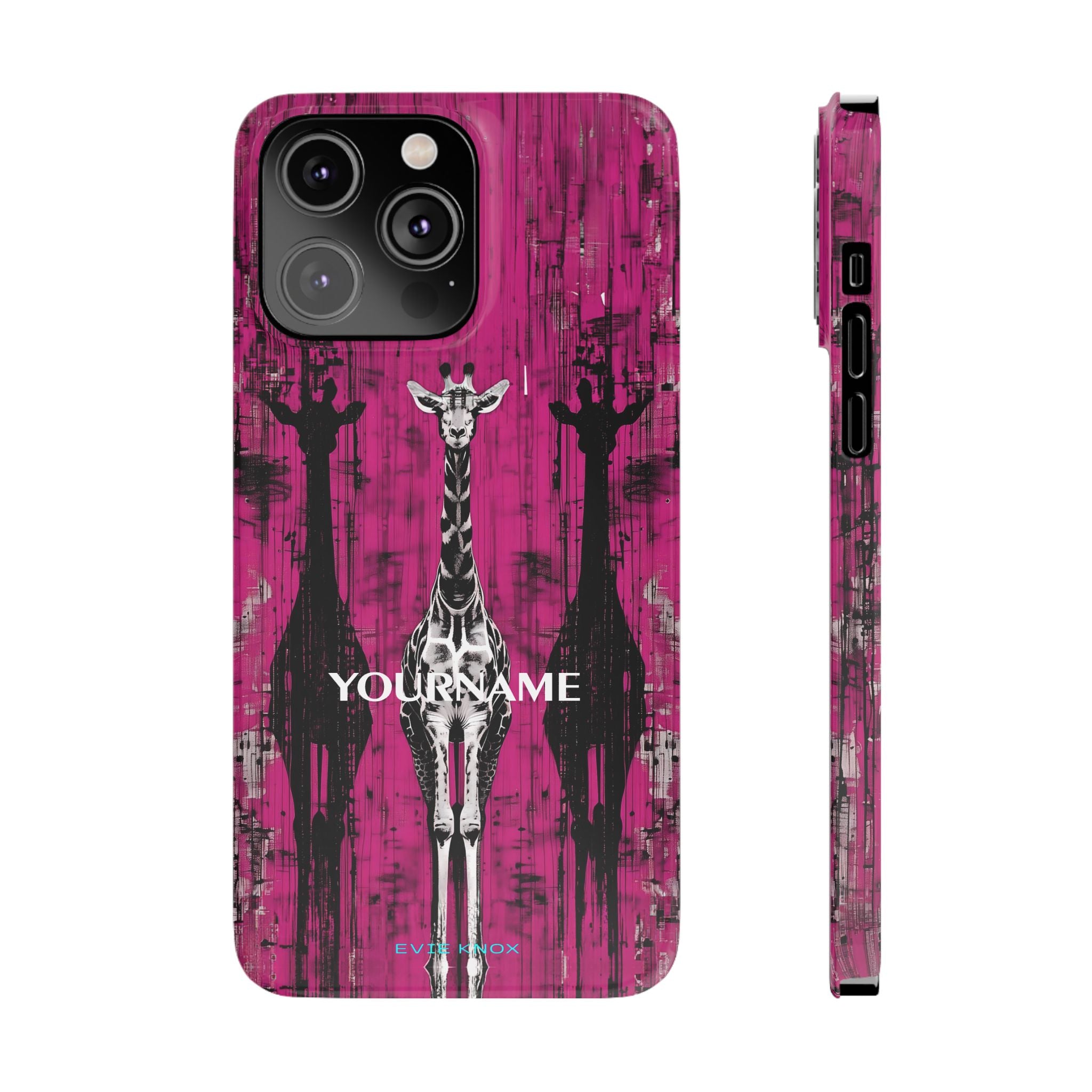 Giraffes on Berry iPhone Slim Case — Personalizable Full‑Wrap Protection