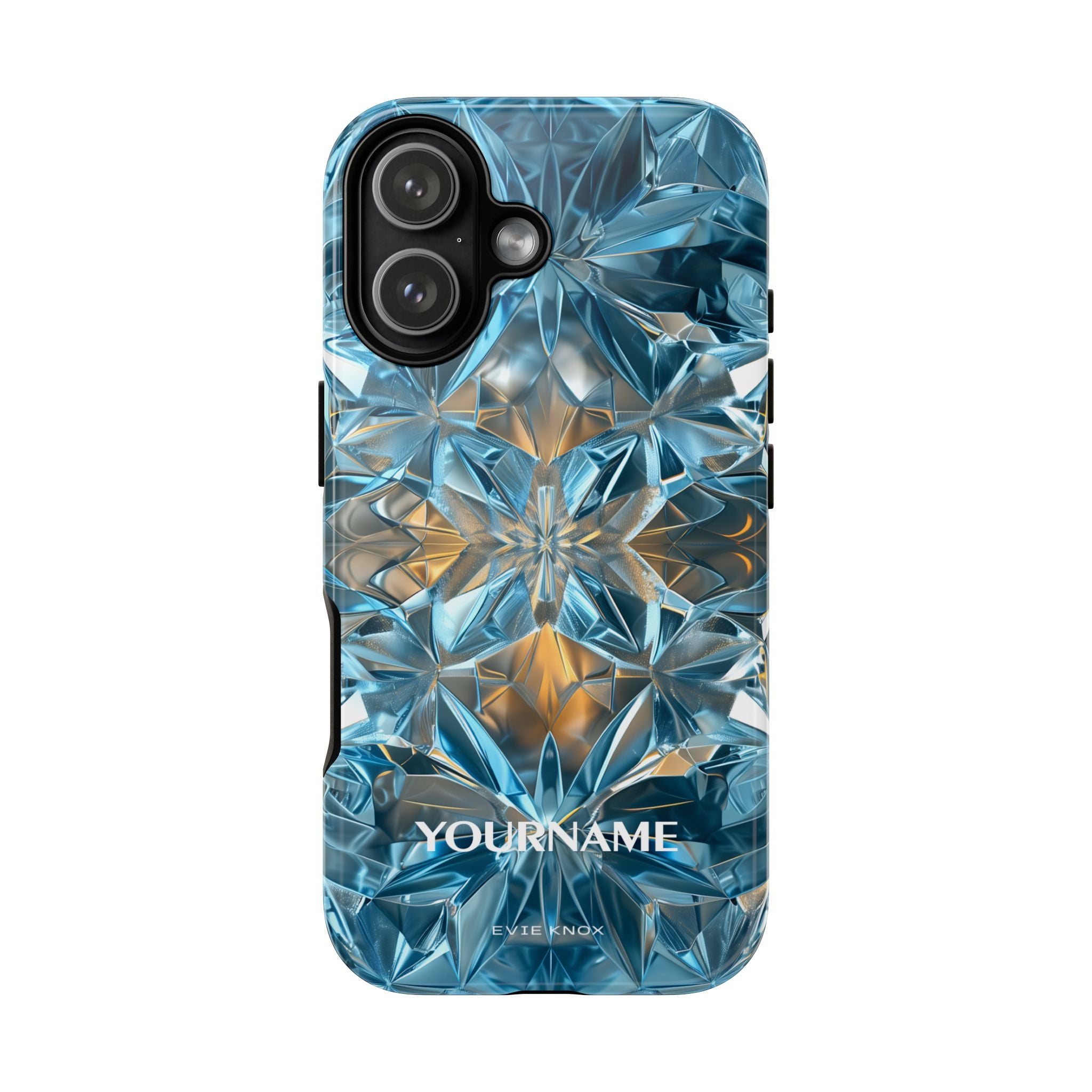 Blue Crystal Kaleidoscope Phone Case — Tough Protective iPhone Cover