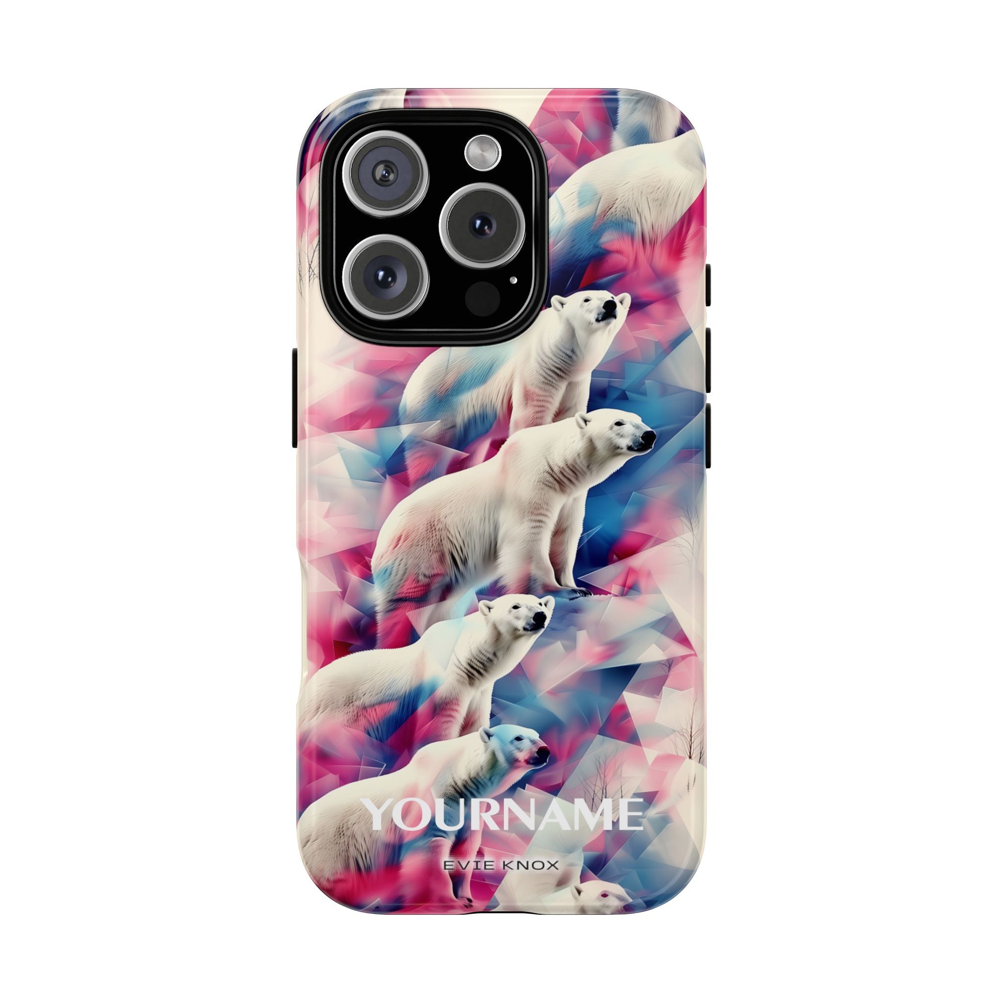 Polar Bear Prism Phone Case — Personalized Tough Case