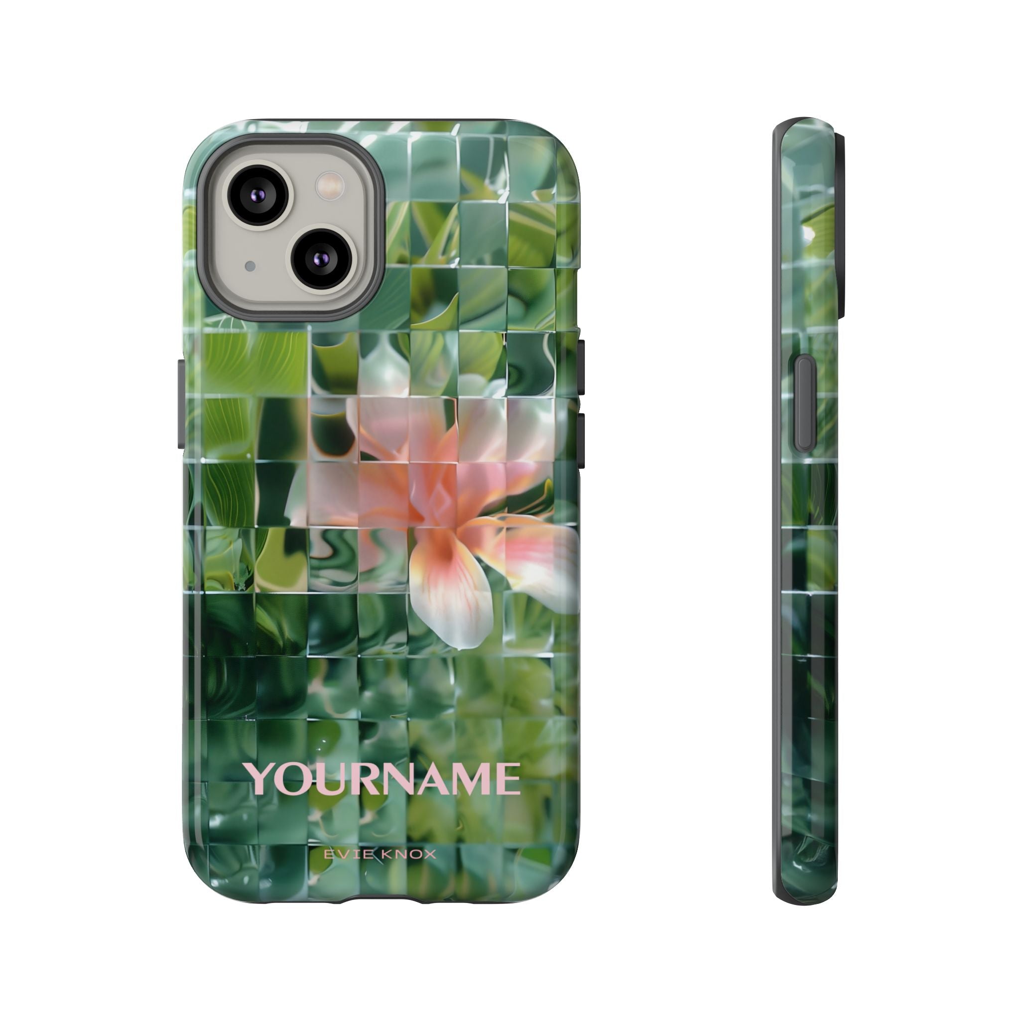 Tropical Mosaic Flower Tough iPhone Case - Personalizable Phone Case