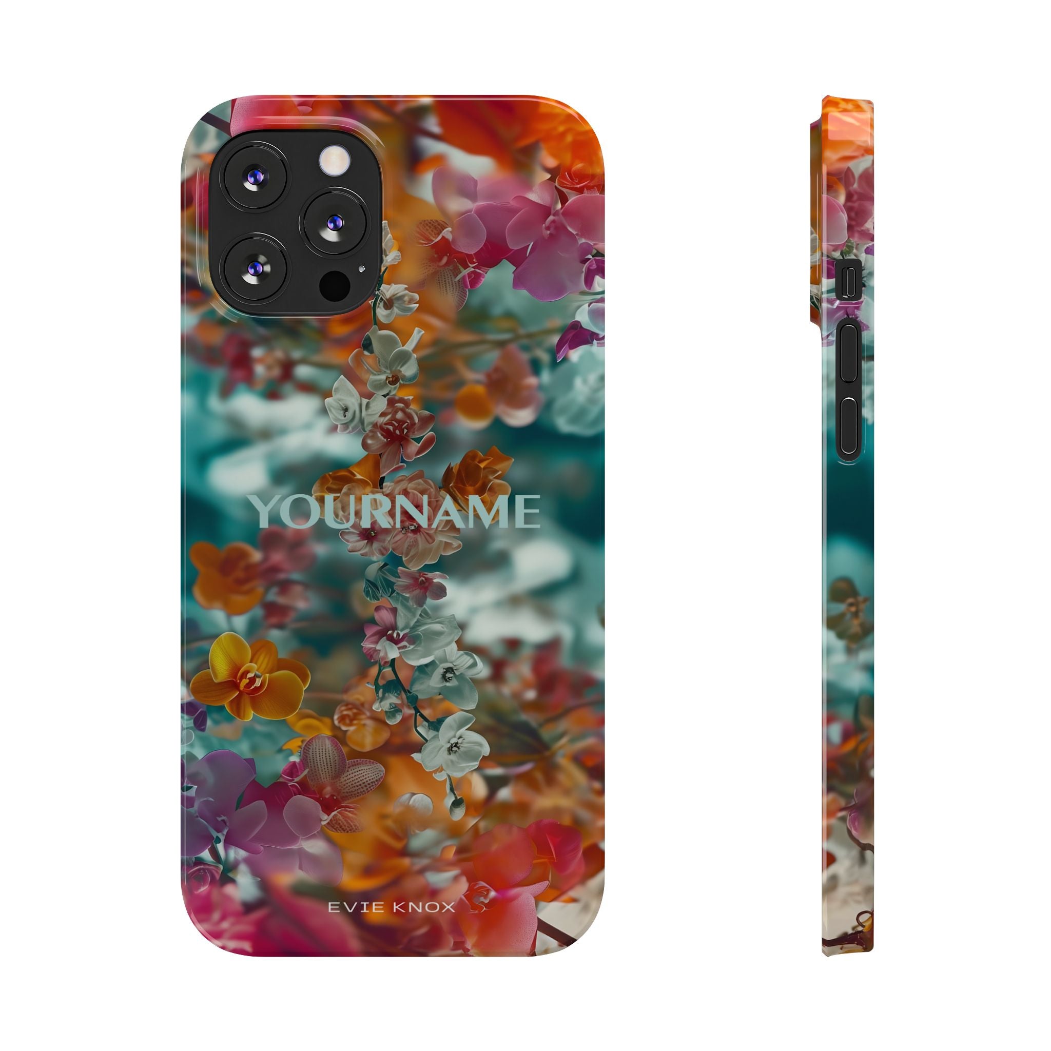 Floral Cascade Slim iPhone Case — Vibrant Tropical Blossom Design
