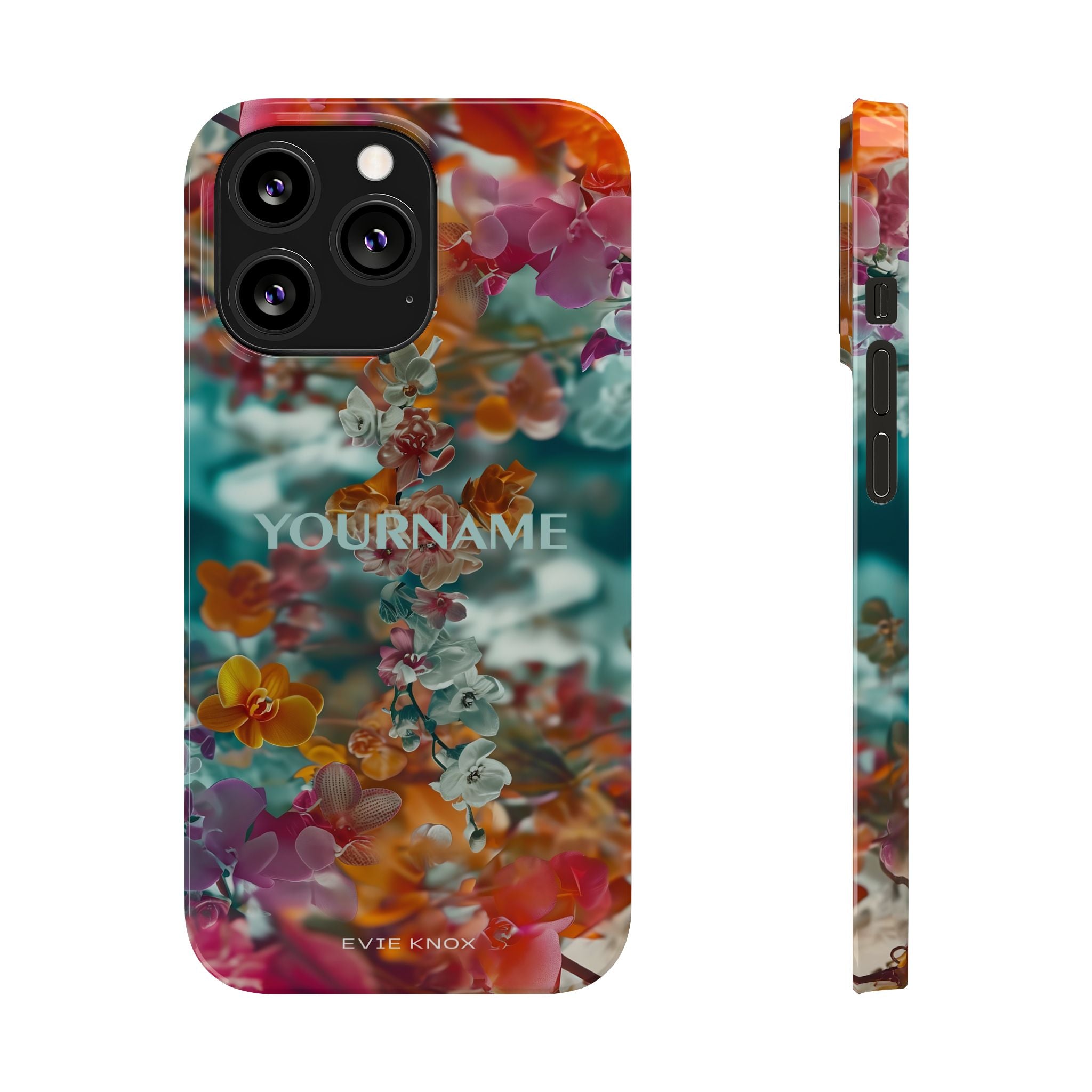 Floral Cascade Slim iPhone Case — Vibrant Tropical Blossom Design