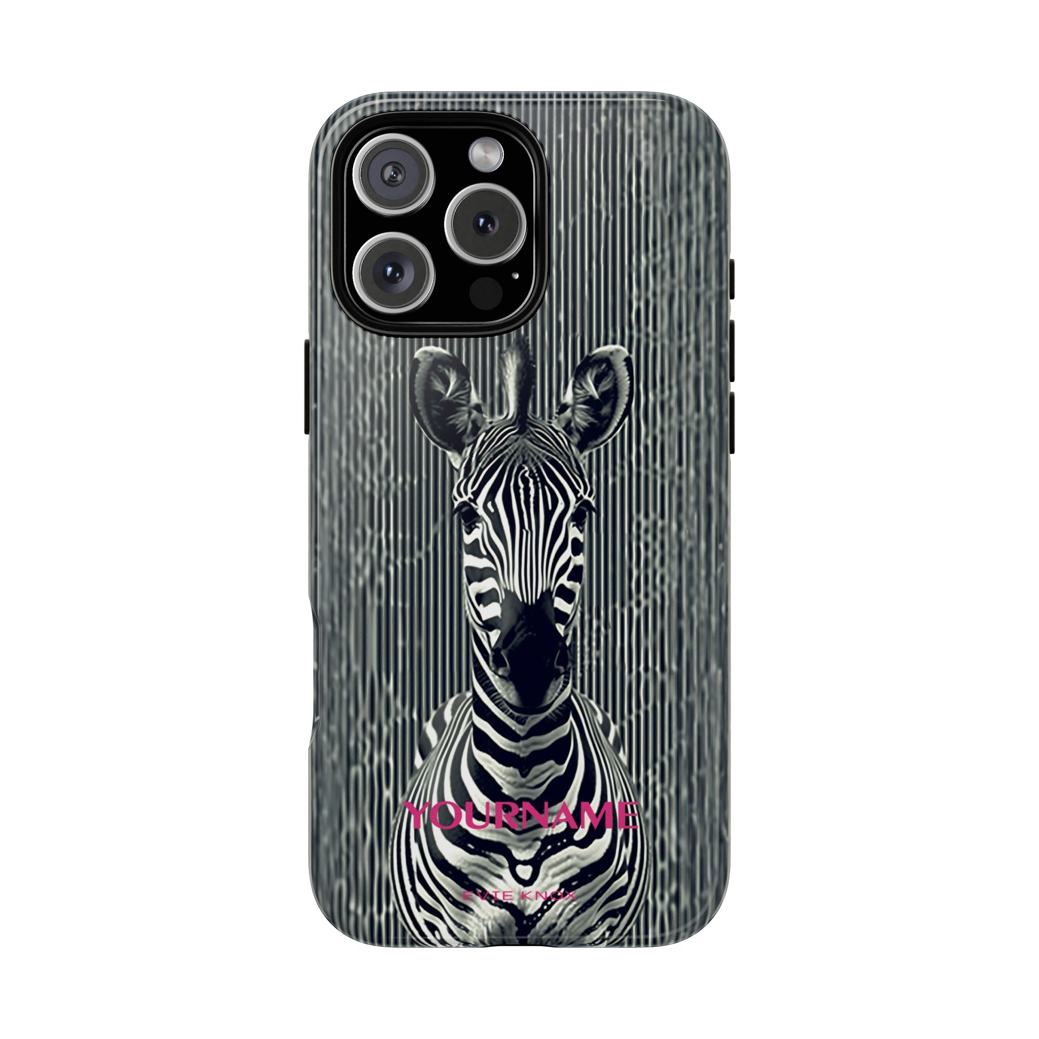 Zebra on Stripes Phone Case - Tough Protective iPhone Cover
