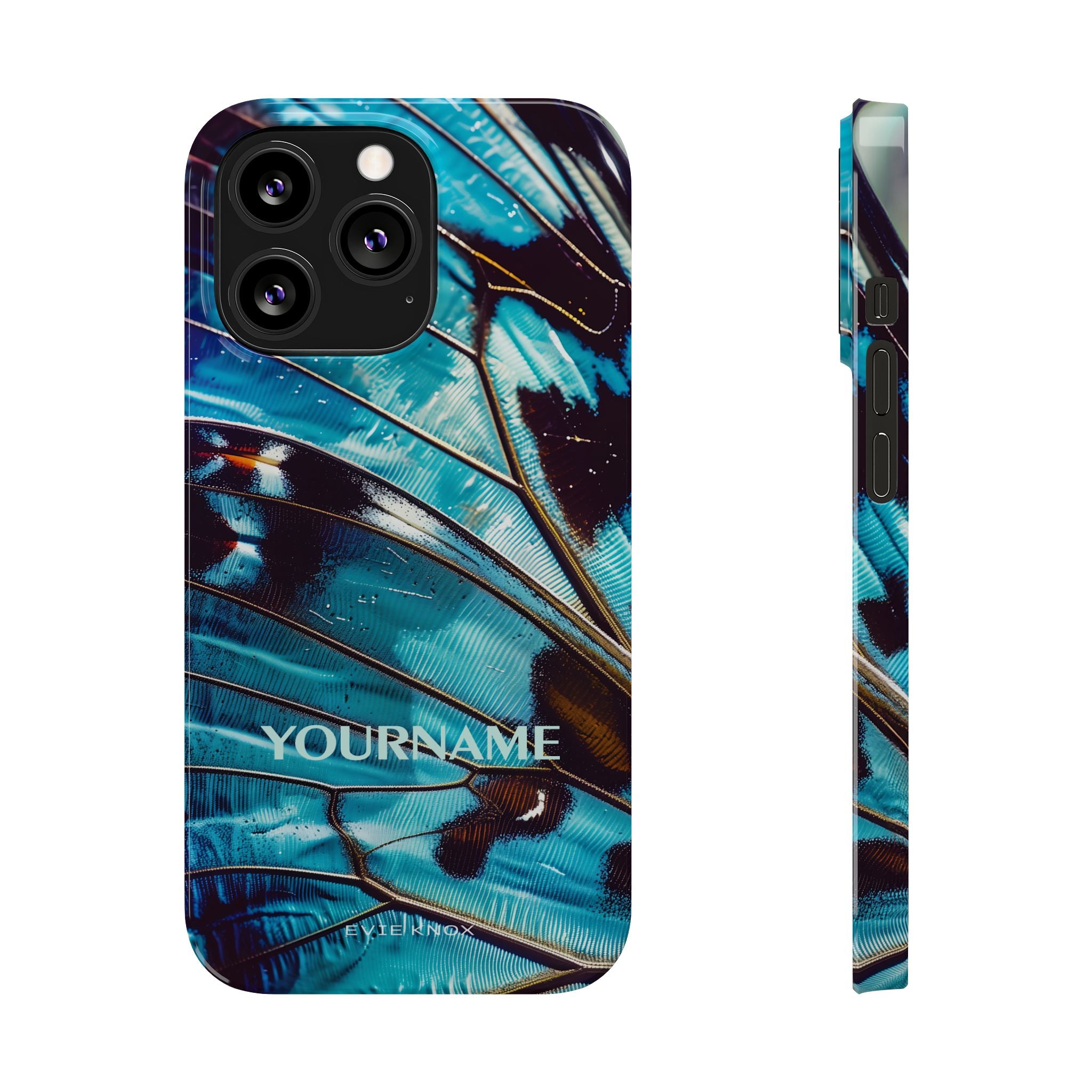 Blue Morpho Butterfly Wing Slim Phone Case
