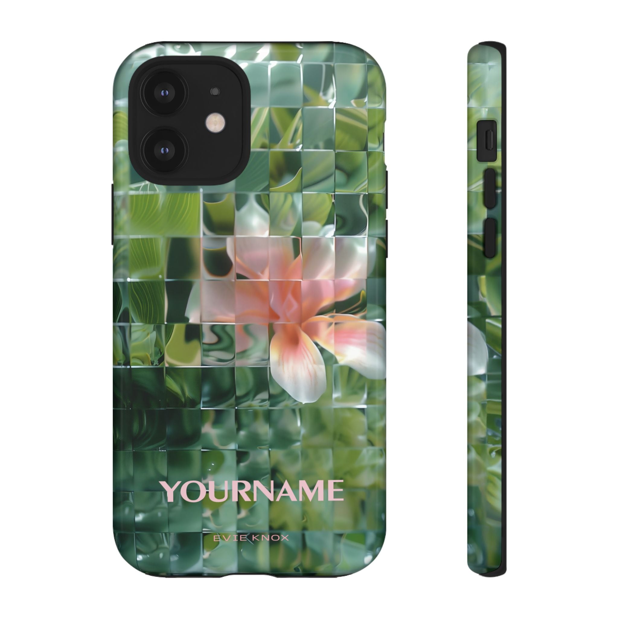 Tropical Mosaic Flower Tough iPhone Case - Personalizable Phone Case