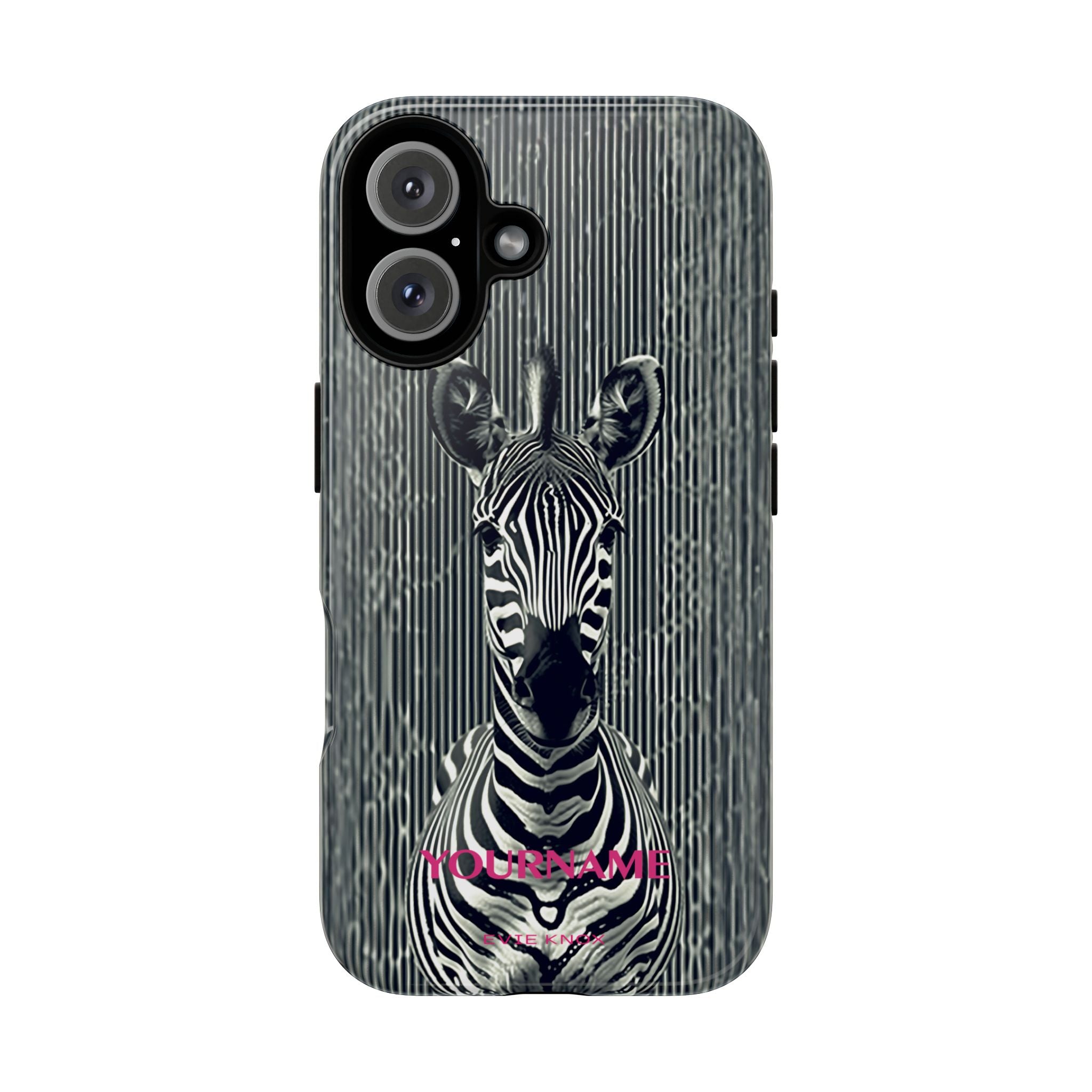 Zebra on Stripes Phone Case - Tough Protective iPhone Cover