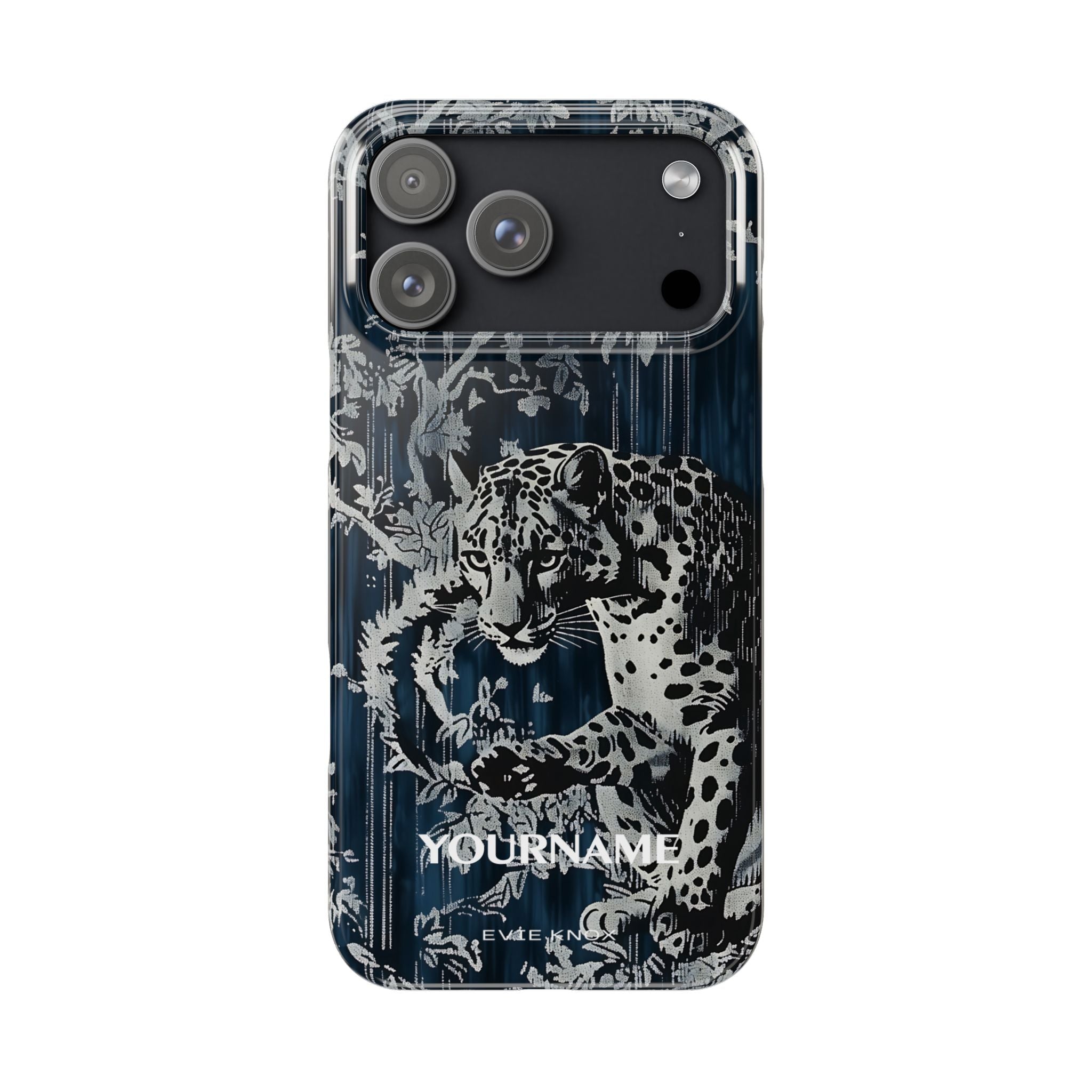 Indigo Leopard Slim Phone Case — Night Jungle Panther Design