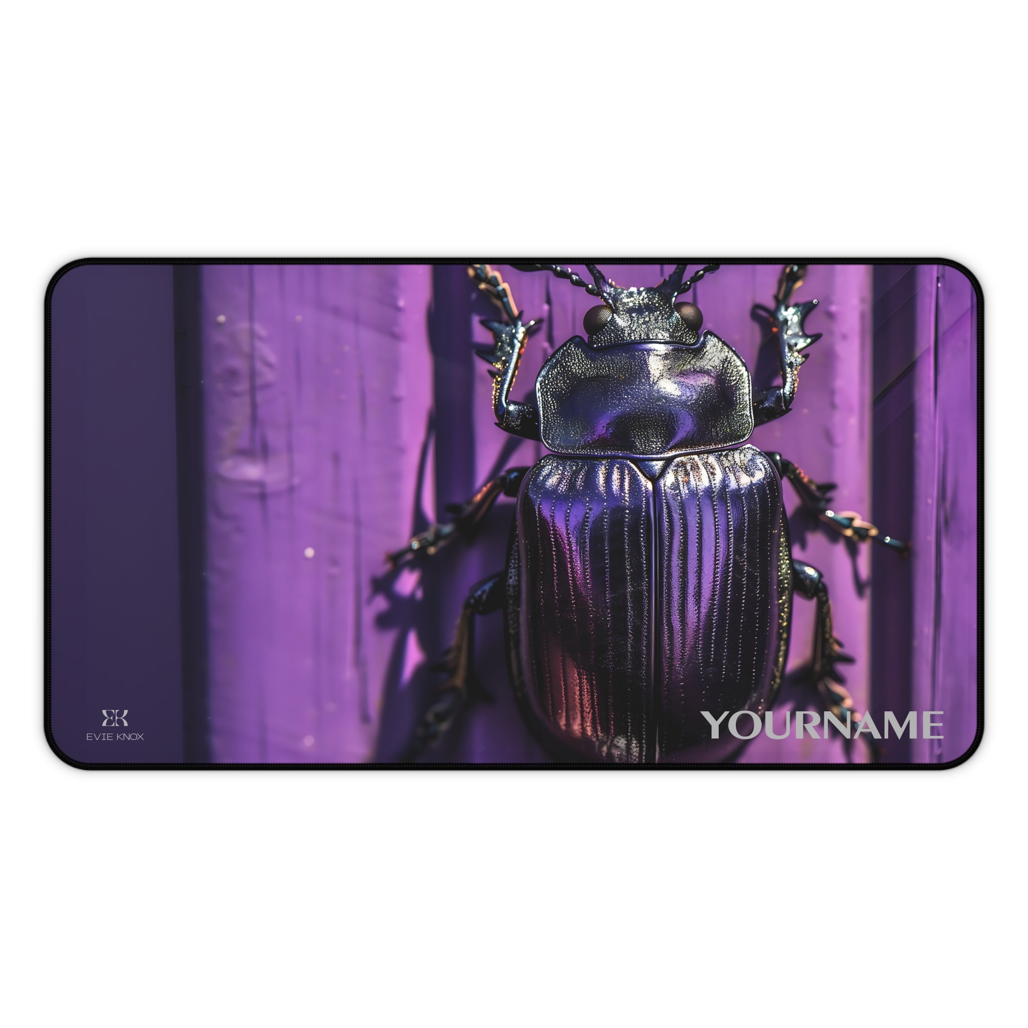 Purple Scarab Desk Mat — Personalized Beetle Mouse Pad-Beetle Desk Mat
