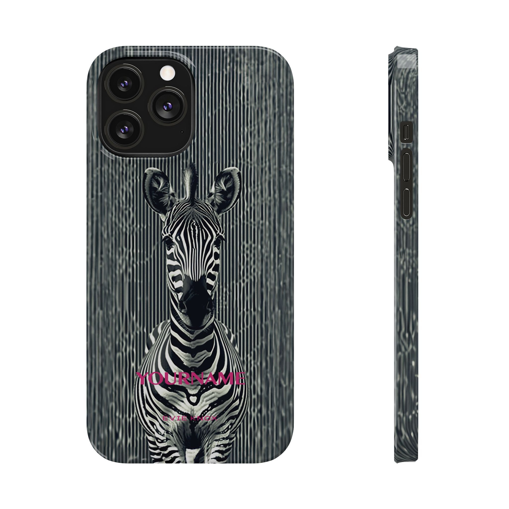 Zebra Stripe Slim Phone Case — Personalizable Safari Art