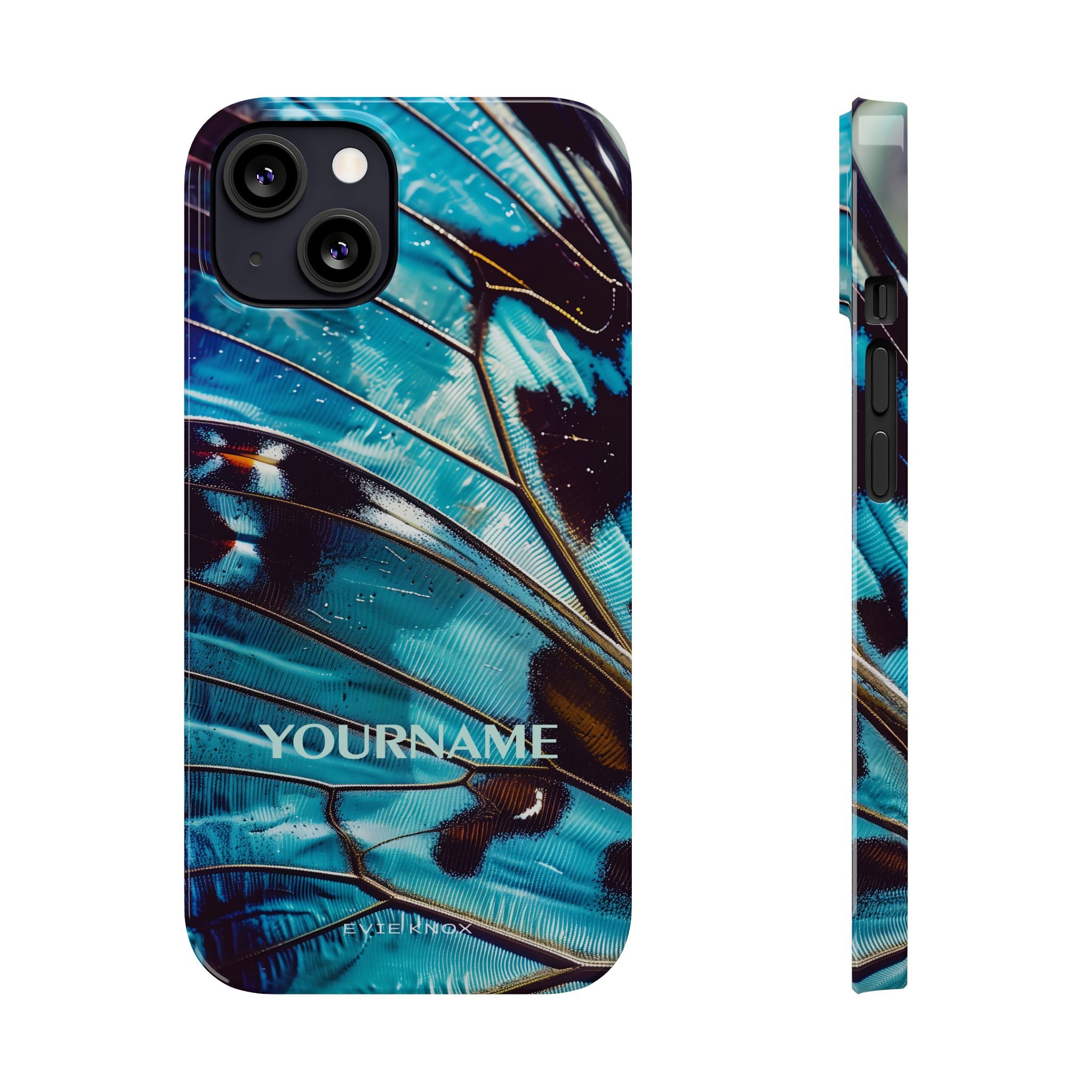 Blue Morpho Butterfly Wing Slim Phone Case