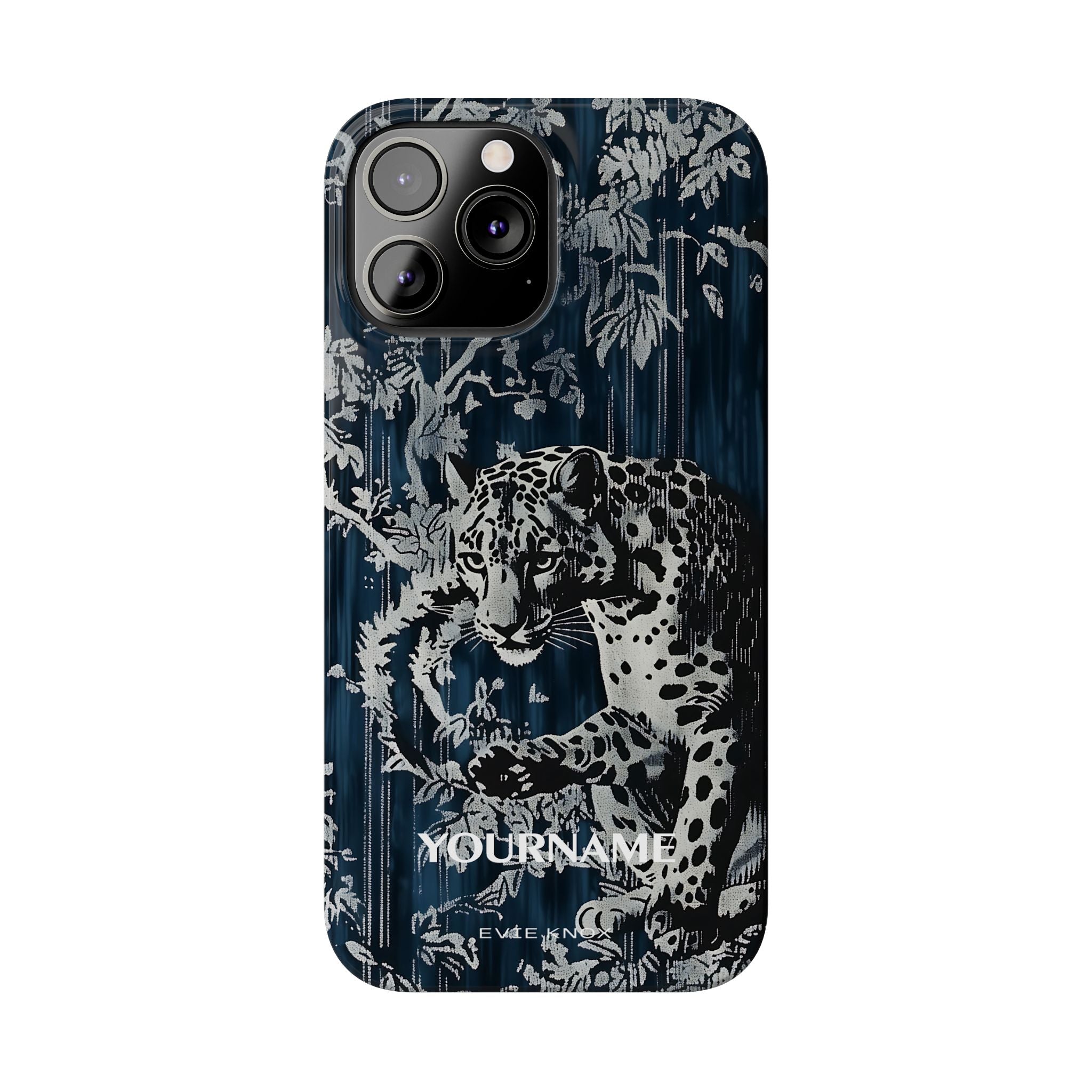 Indigo Leopard Slim Phone Case — Night Jungle Panther Design