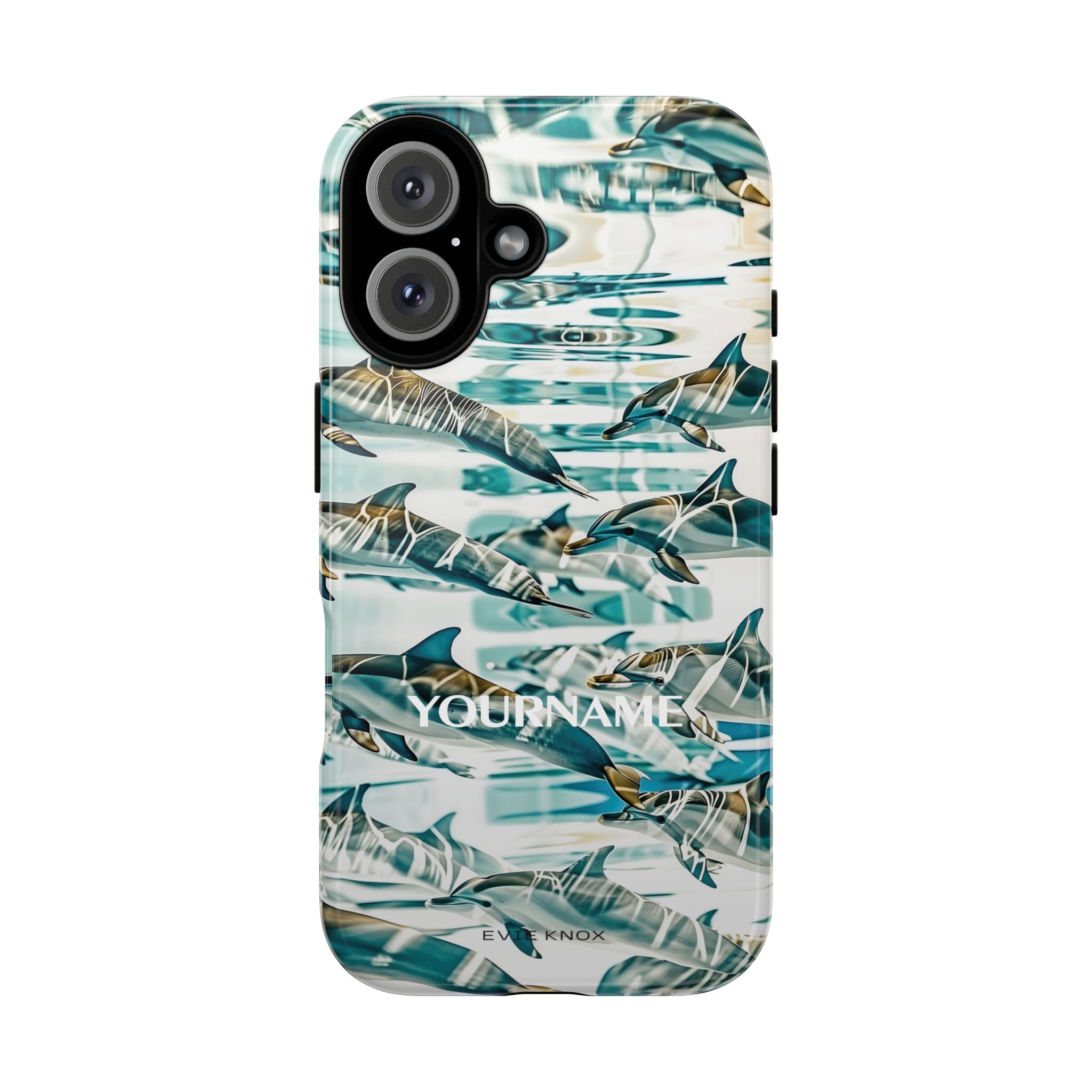 Dolphin Wave Tough Phone Case — Personalized Ocean Print