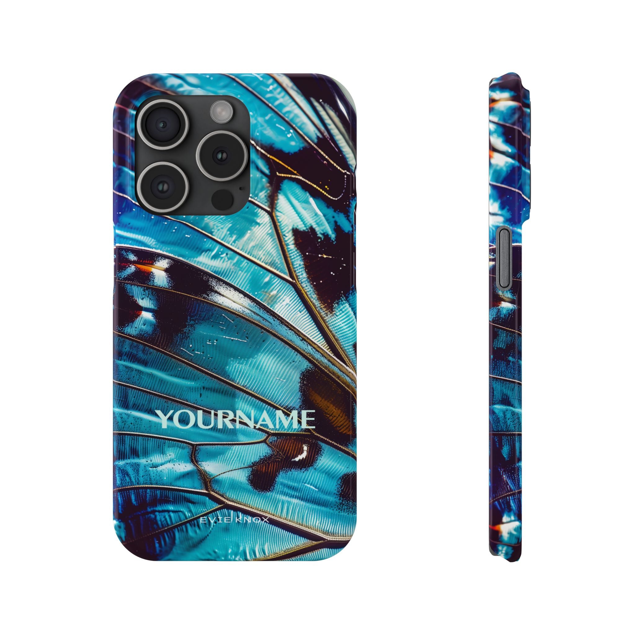 Blue Morpho Butterfly Wing Slim Phone Case