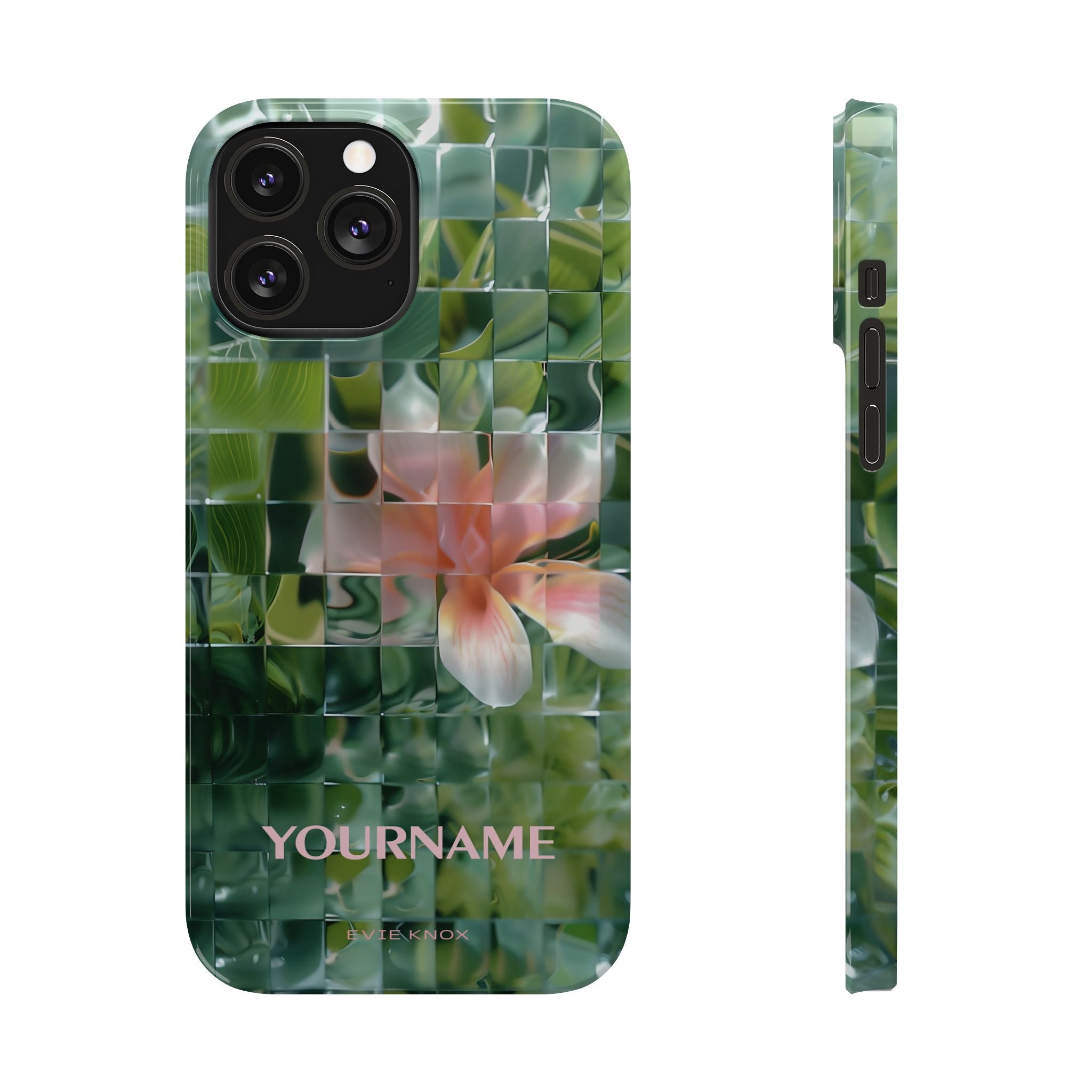 Tropical Mosaic Flower Slim iPhone Case - Personalizable Phone Case