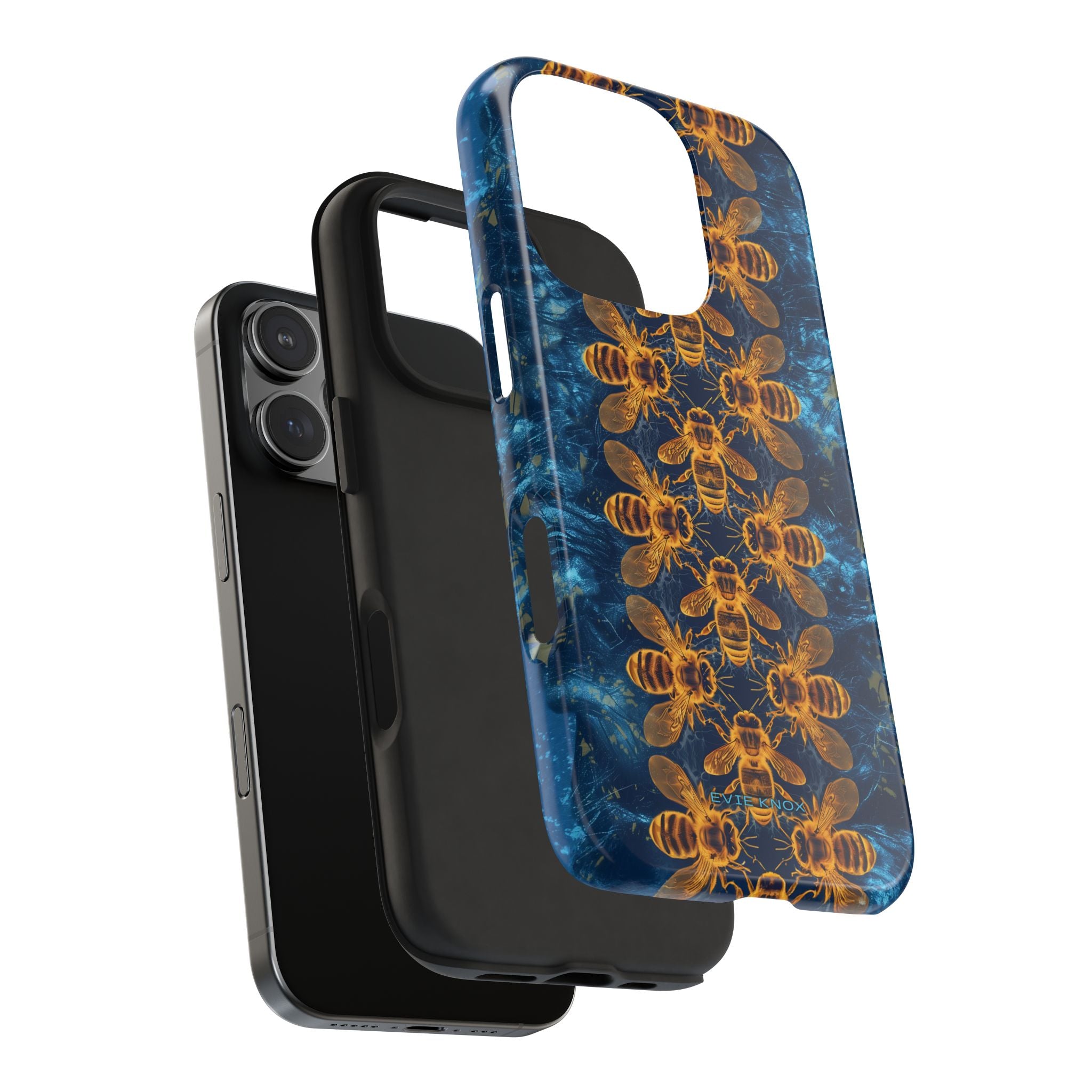 Bees On Blue iPhone Case