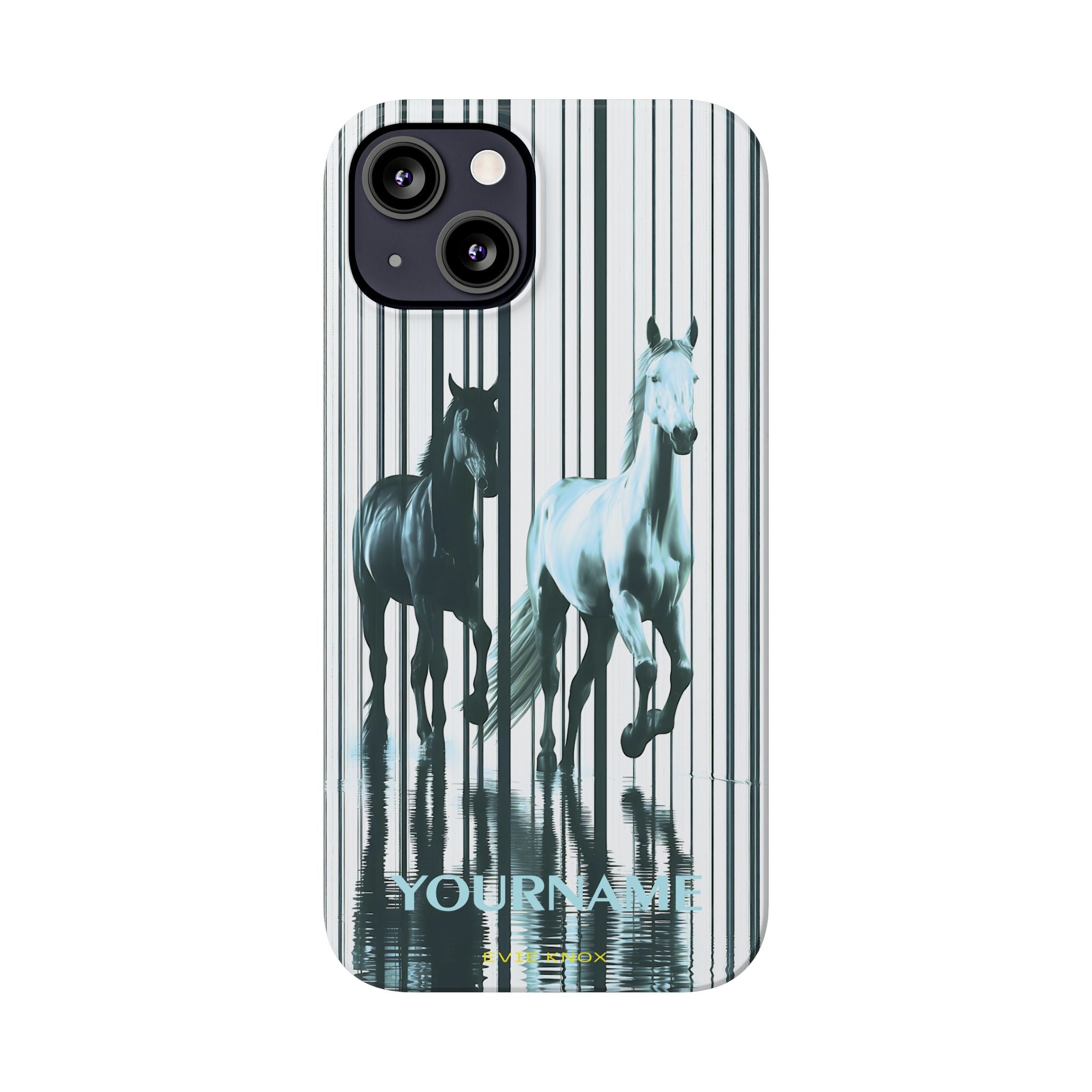 Stallion Mirage Slim iPhone Case – Galloping Horse Black & White Design