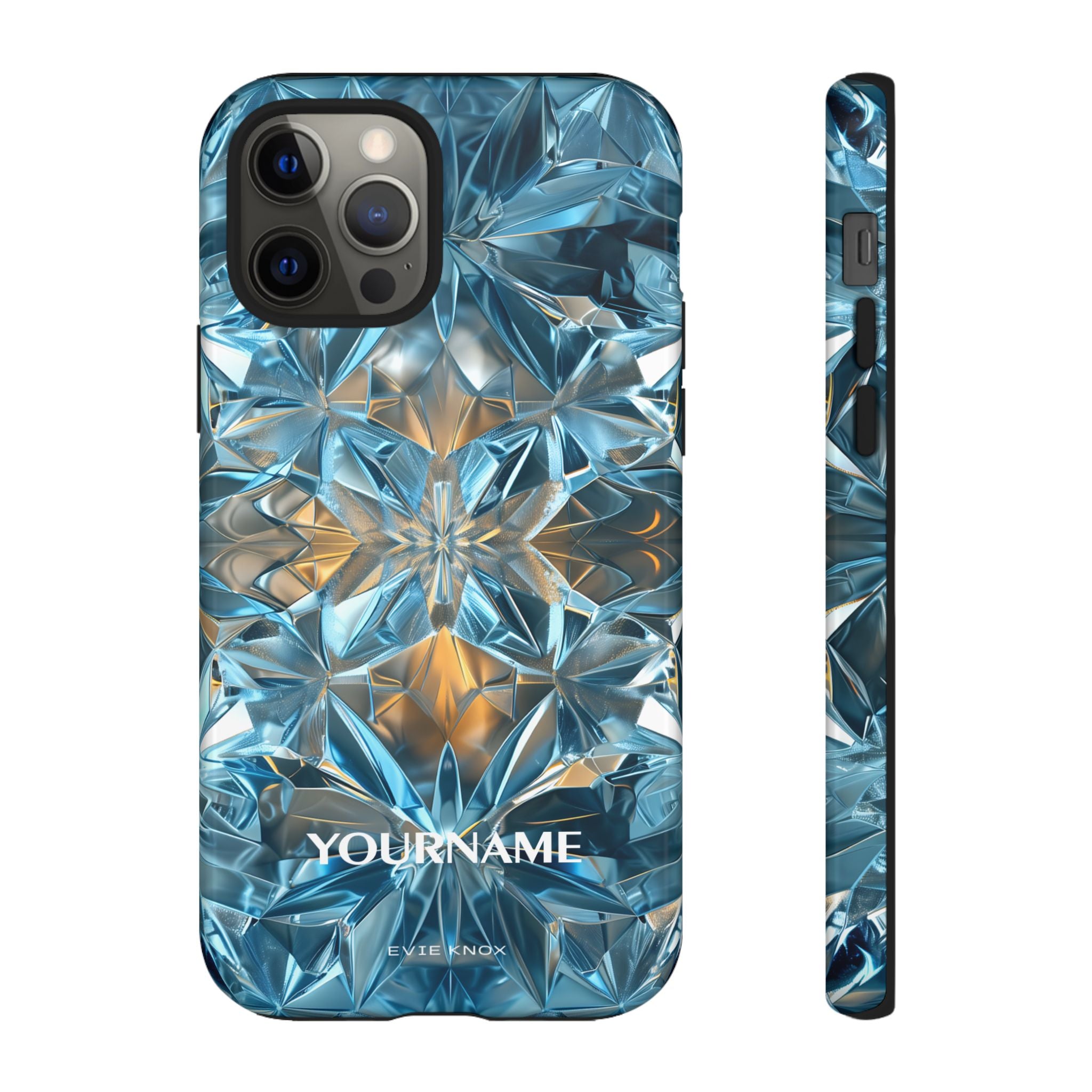 Blue Crystal Kaleidoscope Phone Case — Tough Protective iPhone Cover