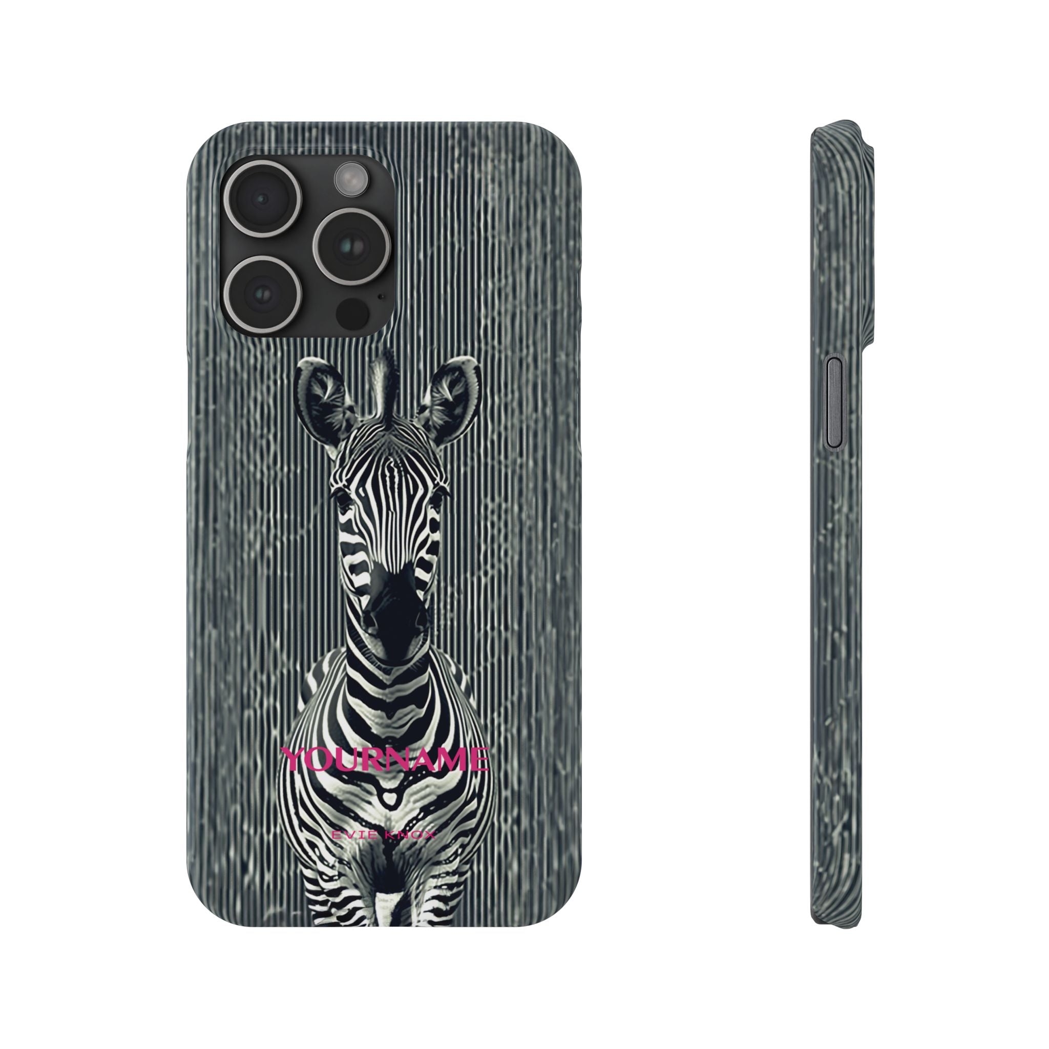 Zebra Stripe Slim Phone Case — Personalizable Safari Art