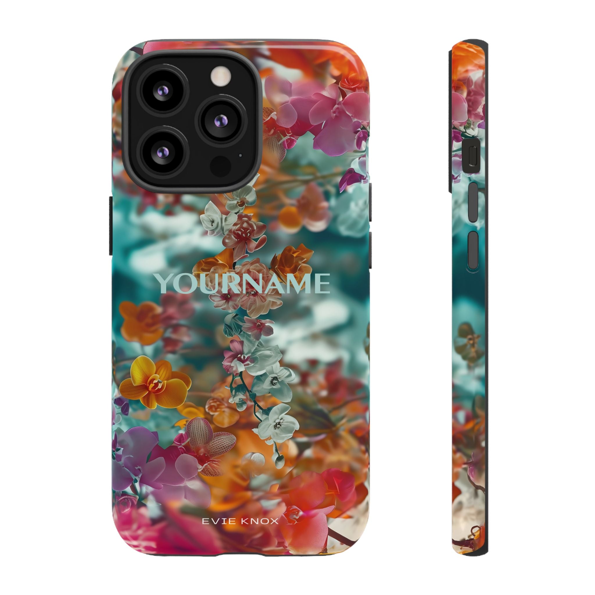 Floral Cascade Tough iPhone Case — Vibrant Tropical Blossom Design