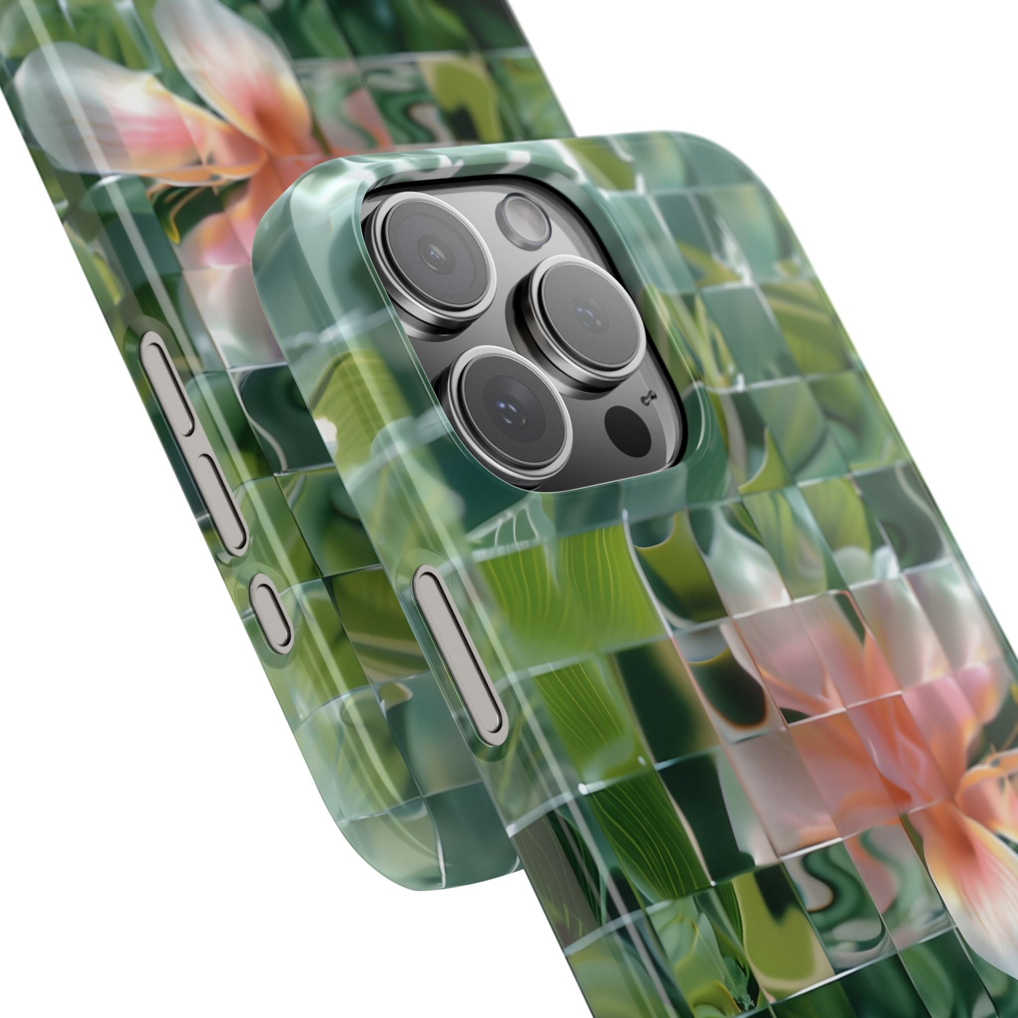 Tropical Mosaic Flower Slim iPhone Case - Personalizable Phone Case