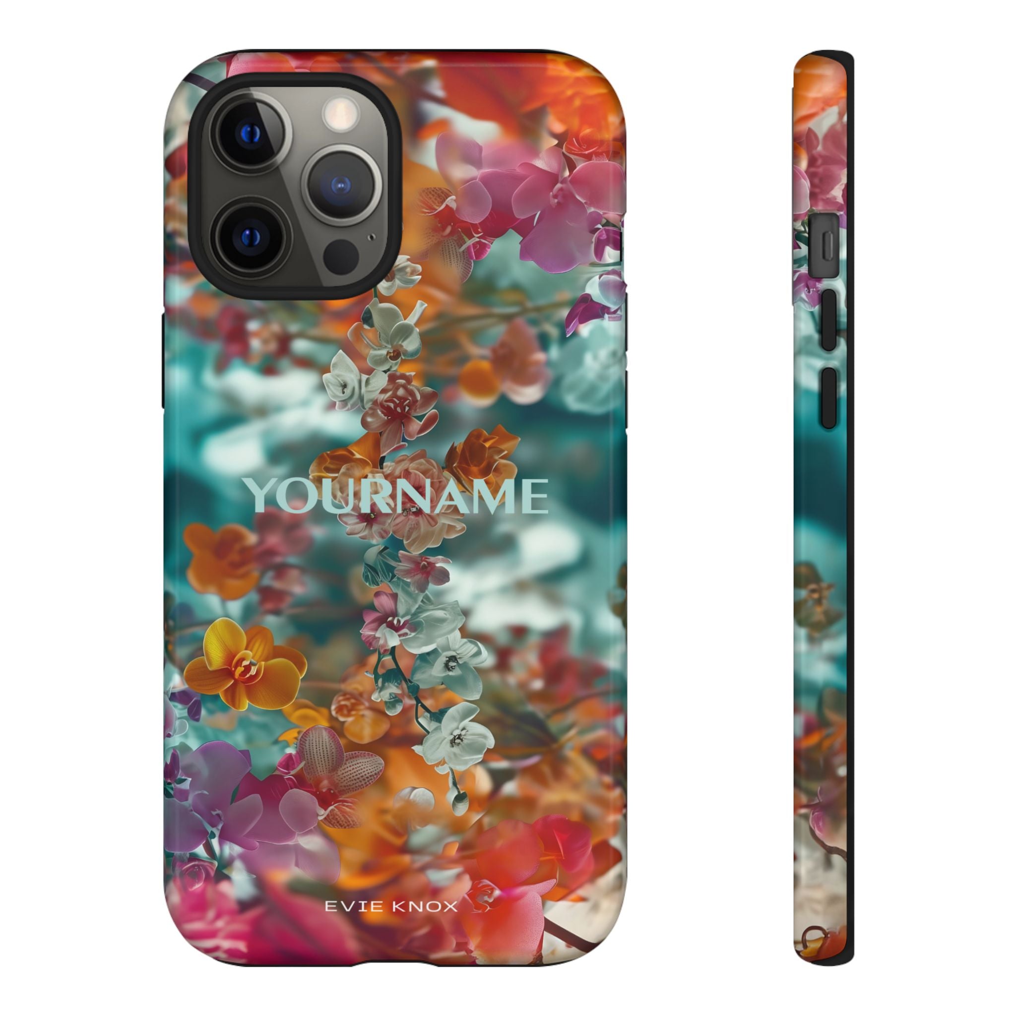 Floral Cascade Tough iPhone Case — Vibrant Tropical Blossom Design