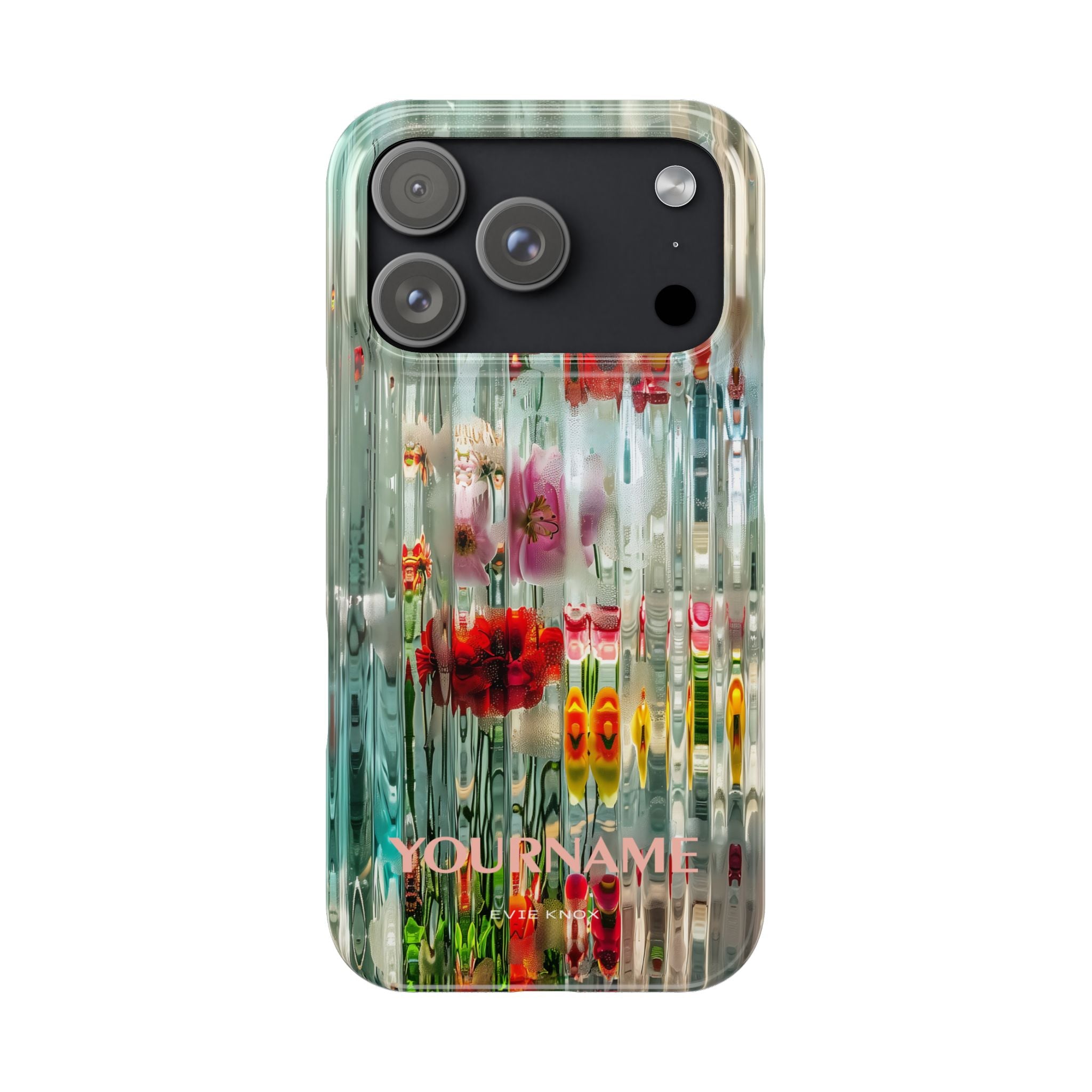 Abstract Floral Slim iPhone Case — Colorful Waterglass Pattern, Protective iPhone Cover