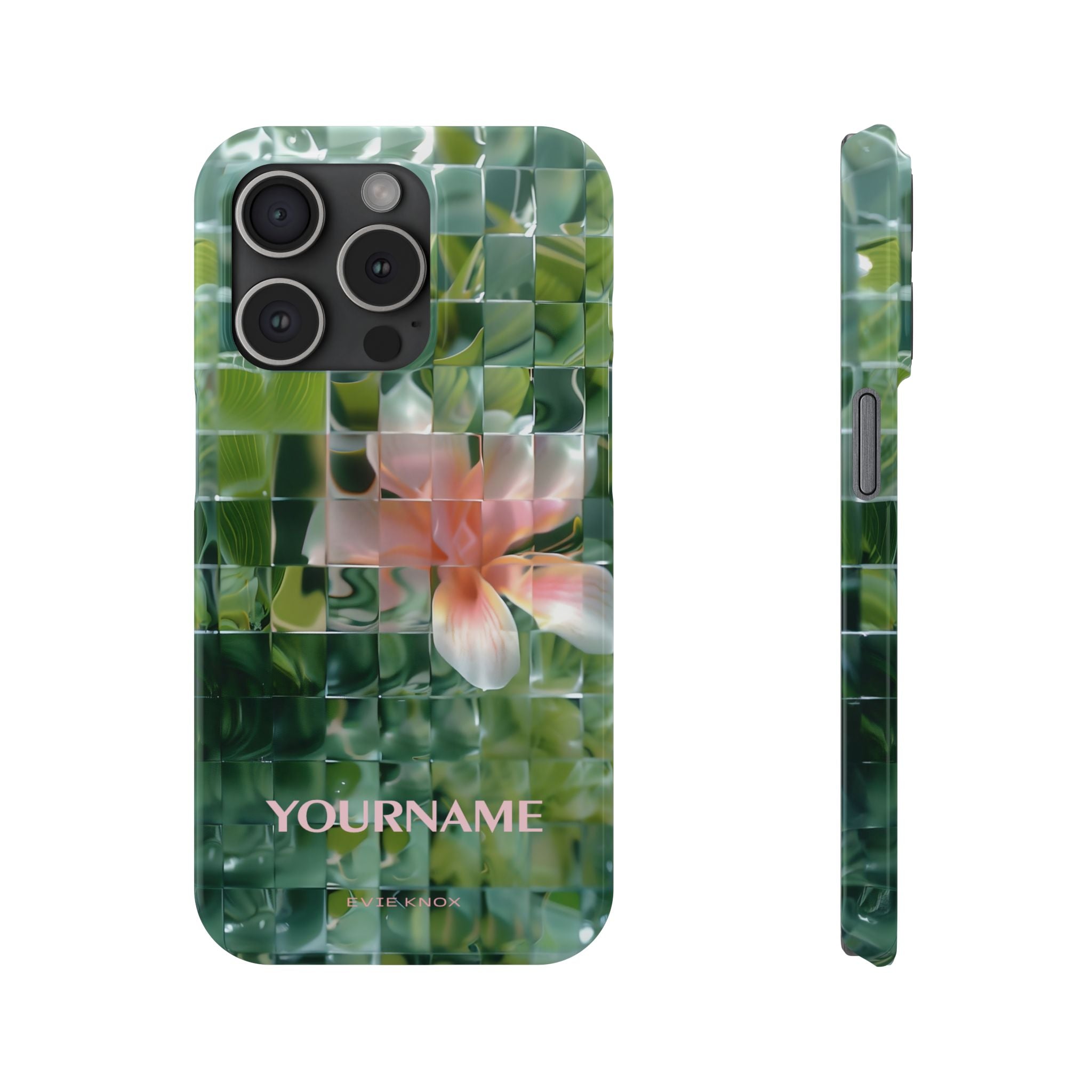 Tropical Mosaic Flower Slim iPhone Case - Personalizable Phone Case