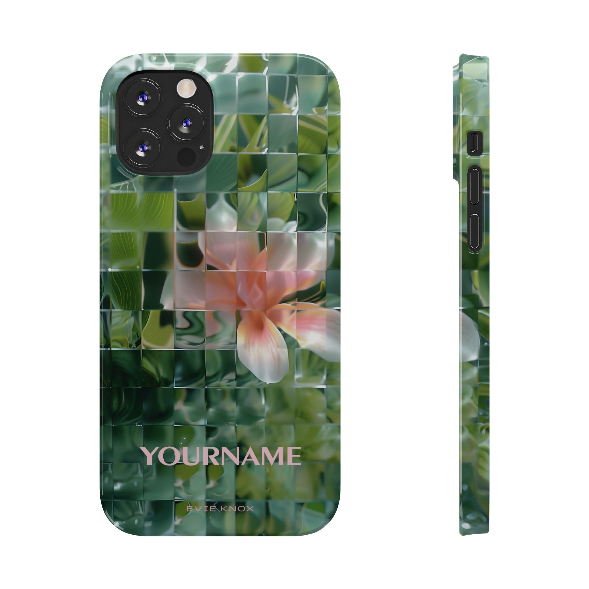 Tropical Mosaic Flower Slim iPhone Case - Personalizable Phone Case