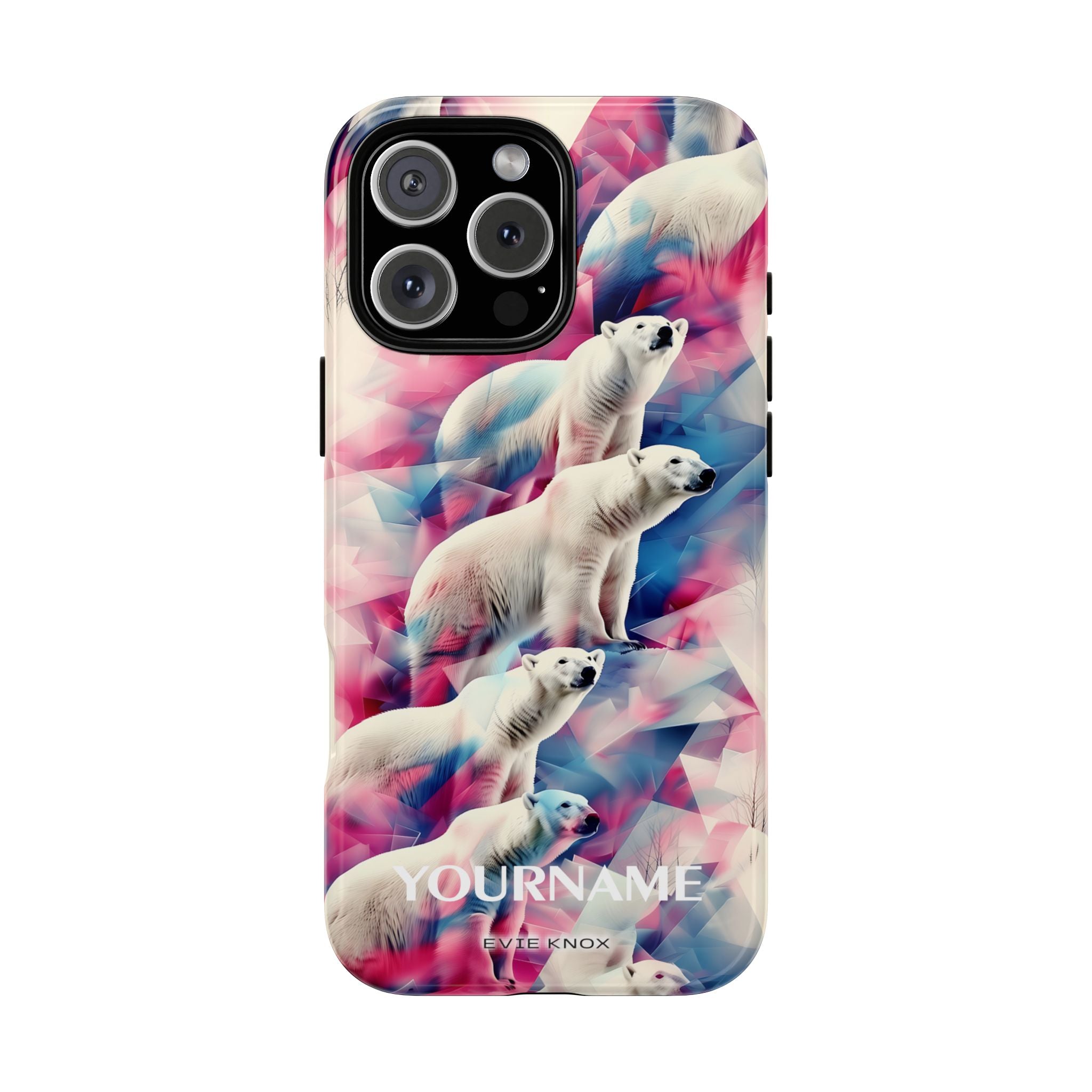 Polar Bear Prism Phone Case — Personalized Tough Case