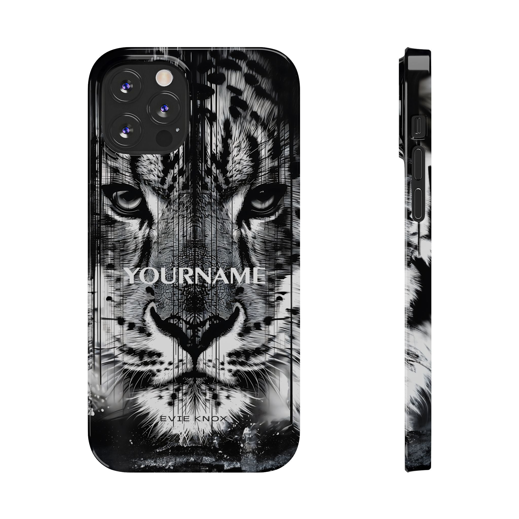 Siberian Tiger Face Slim iPhone Case — Black & White Protective Case