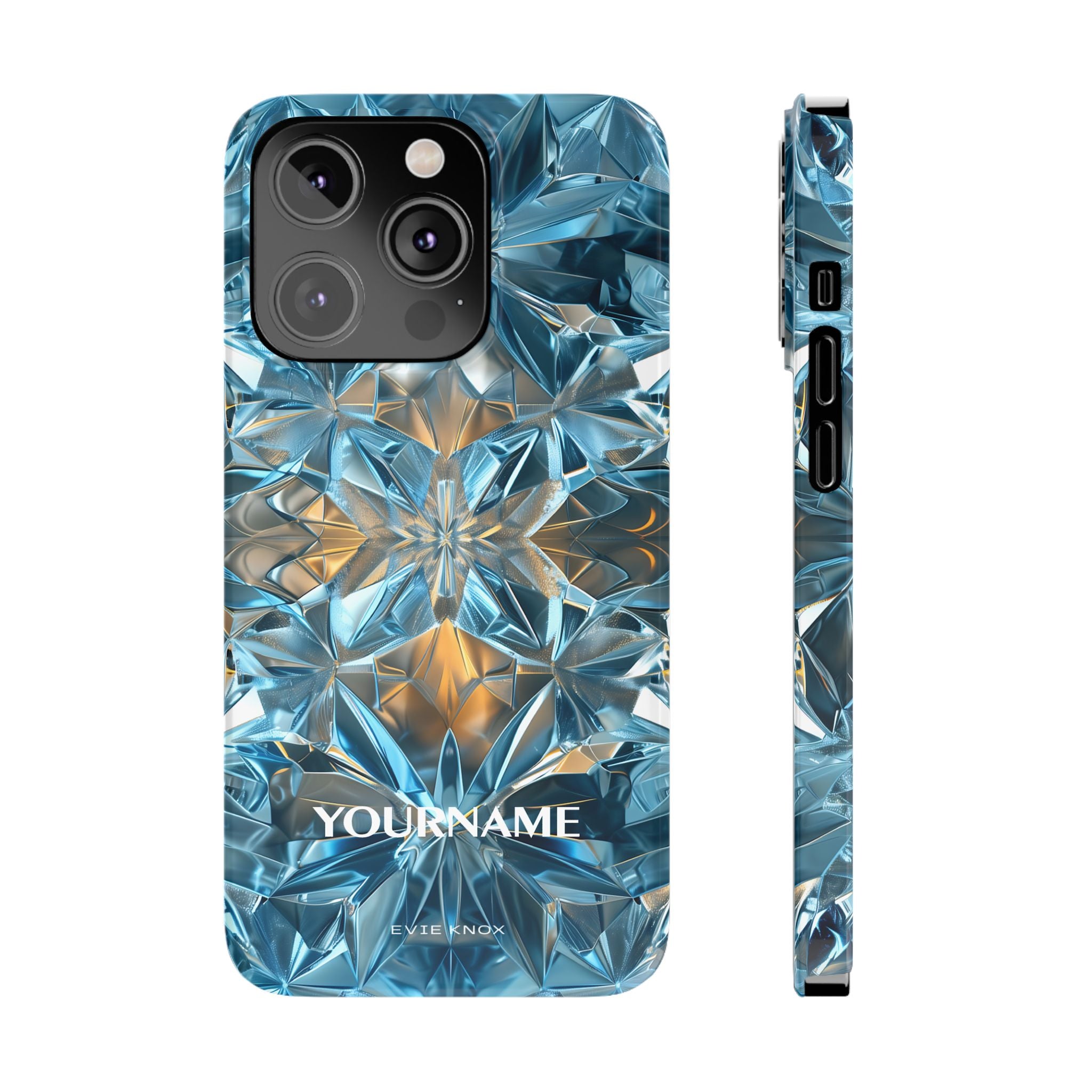 Blue Crystal Kaleidoscope Phone Case — Slim Protective iPhone Cover