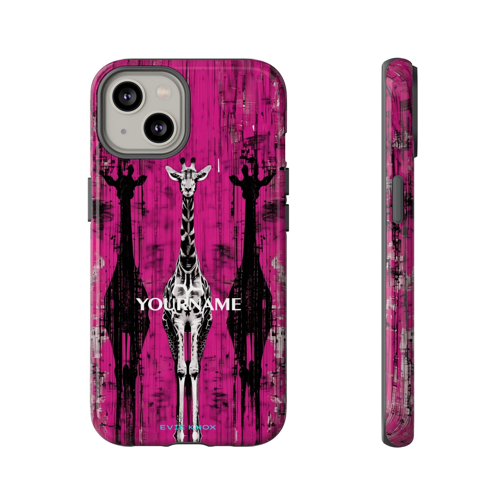 Giraffes on Berry iPhone Tough Case — Glossy Full‑Wrap Protection