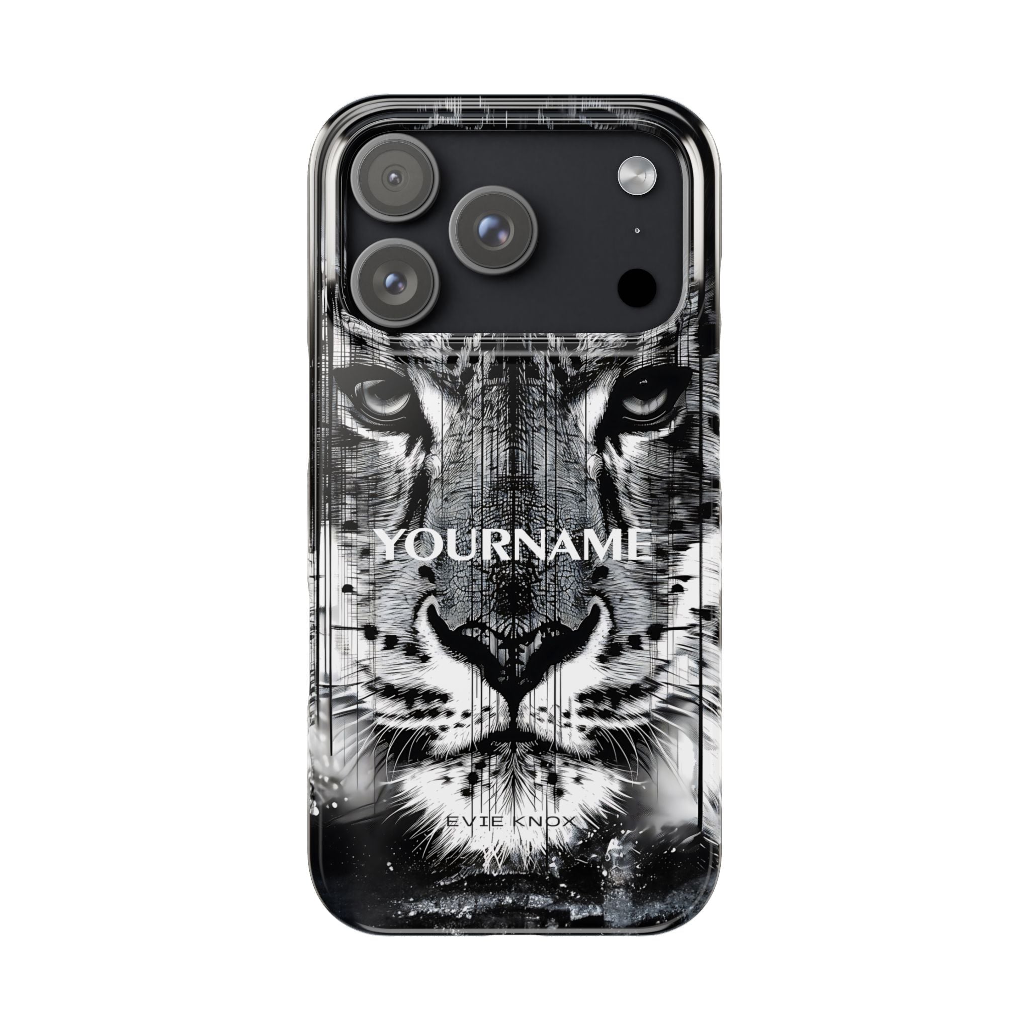 Siberian Tiger Face Slim iPhone Case — Black & White Protective Case