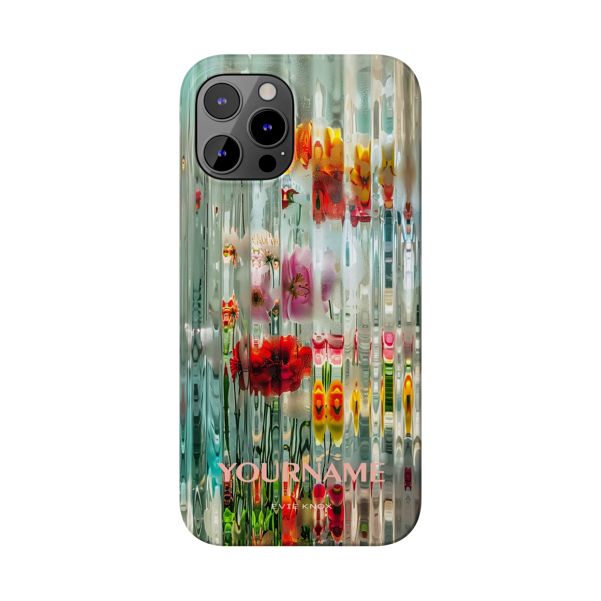 Abstract Floral Slim iPhone Case — Colorful Waterglass Pattern, Protective iPhone Cover