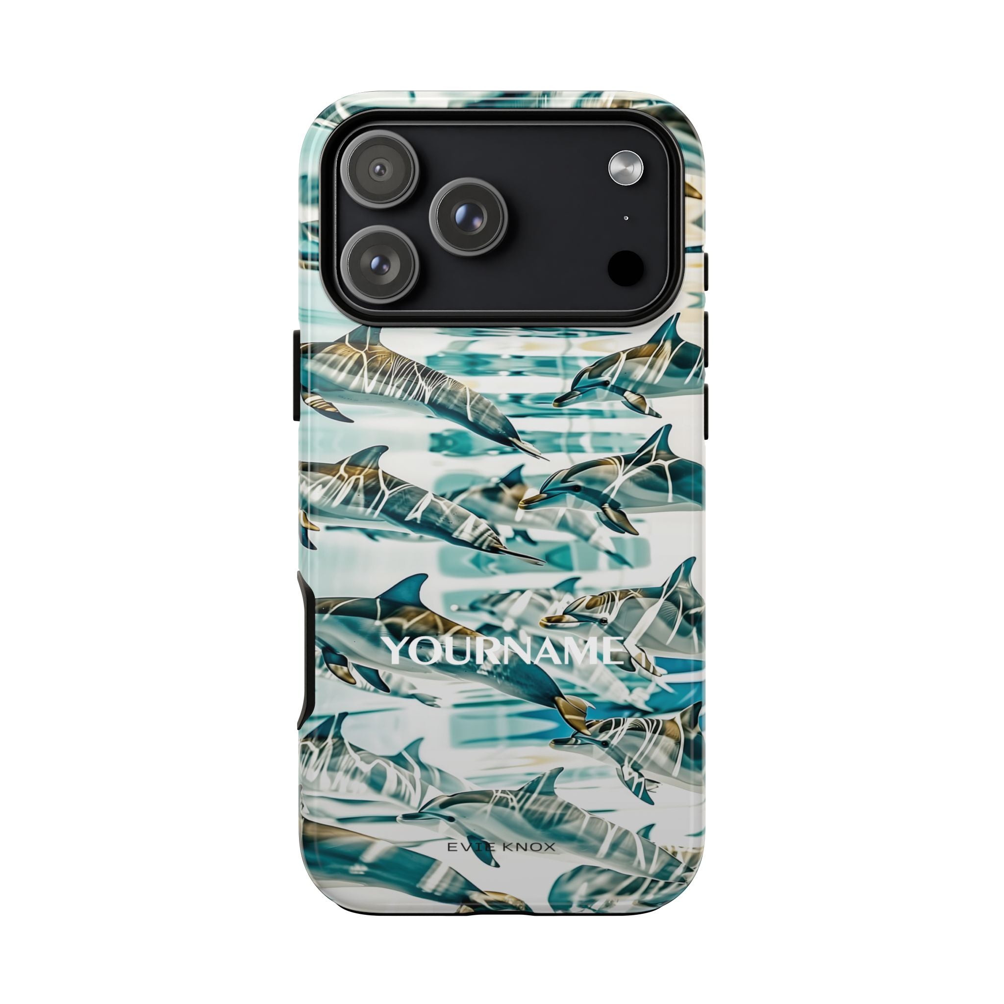 Dolphin Wave Tough Phone Case — Personalized Ocean Print